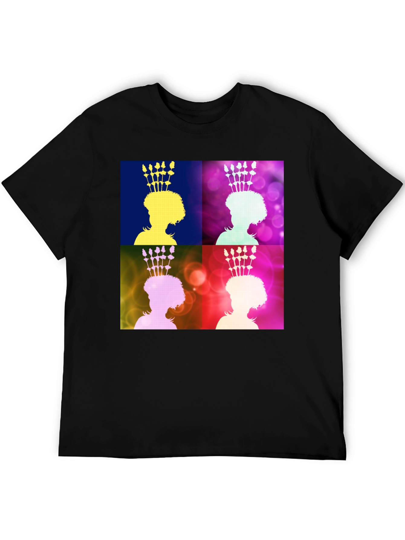 Black Pop Art Queen Graphic Tee - Stylish Unisex Black T-Shirt view 5