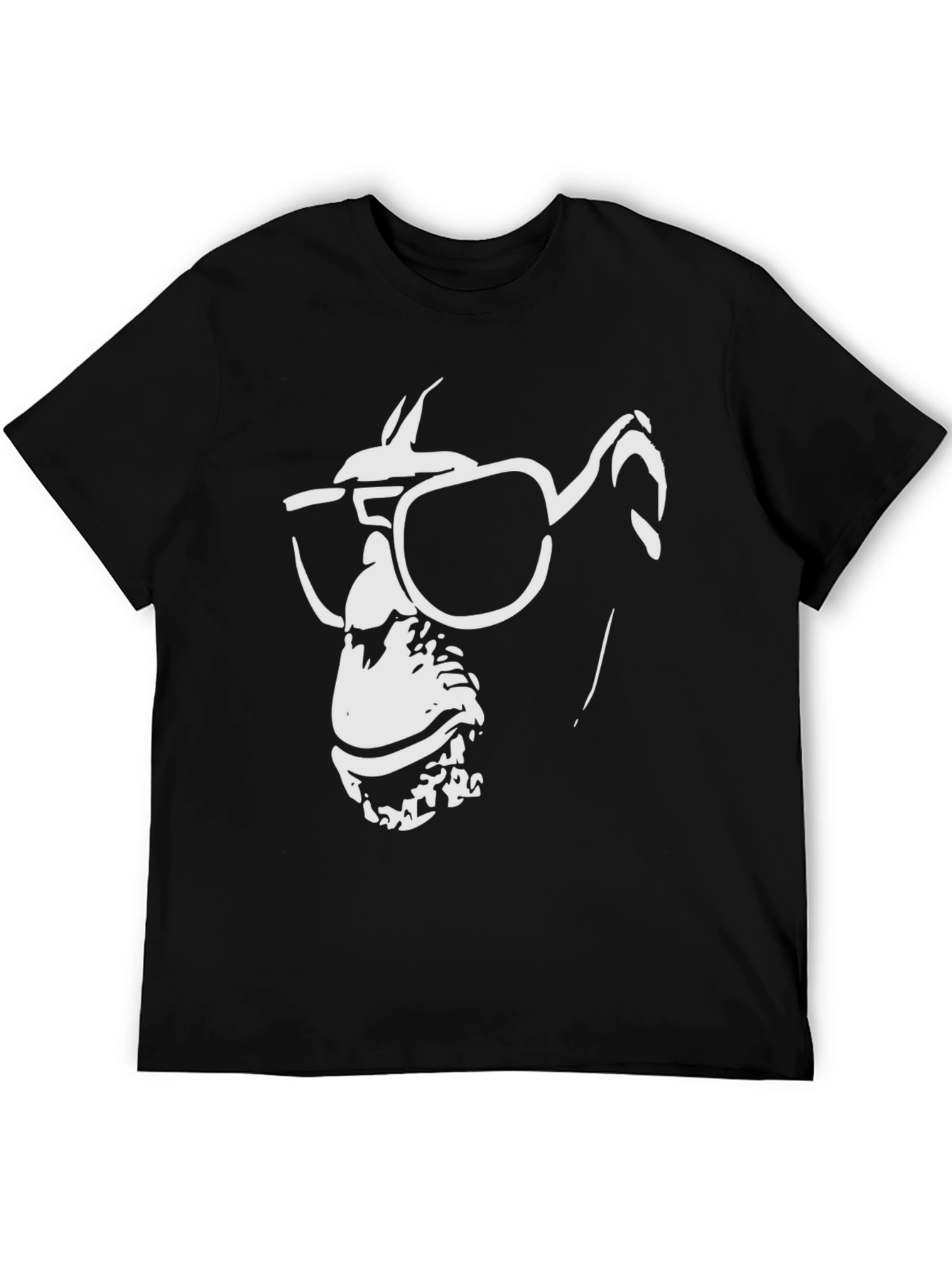 Black Cool Chimp Graphic Tee - Black Cotton T-Shirt view 5