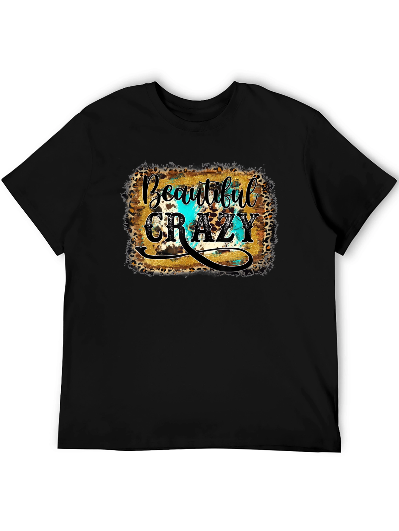 Black Beautiful Crazy Graphic Tee - Unisex Black T-Shirt view 5