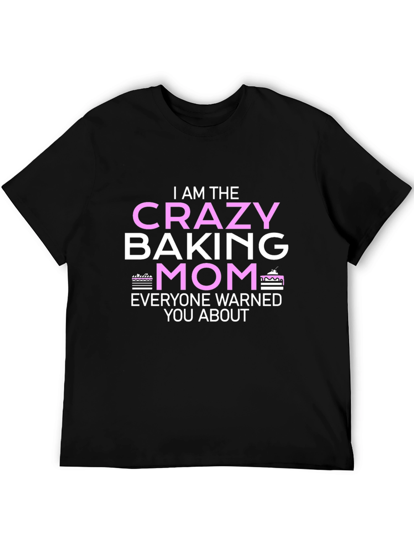 Black Crazy Baking Mom T-Shirt - Novelty Graphic Tee view 5
