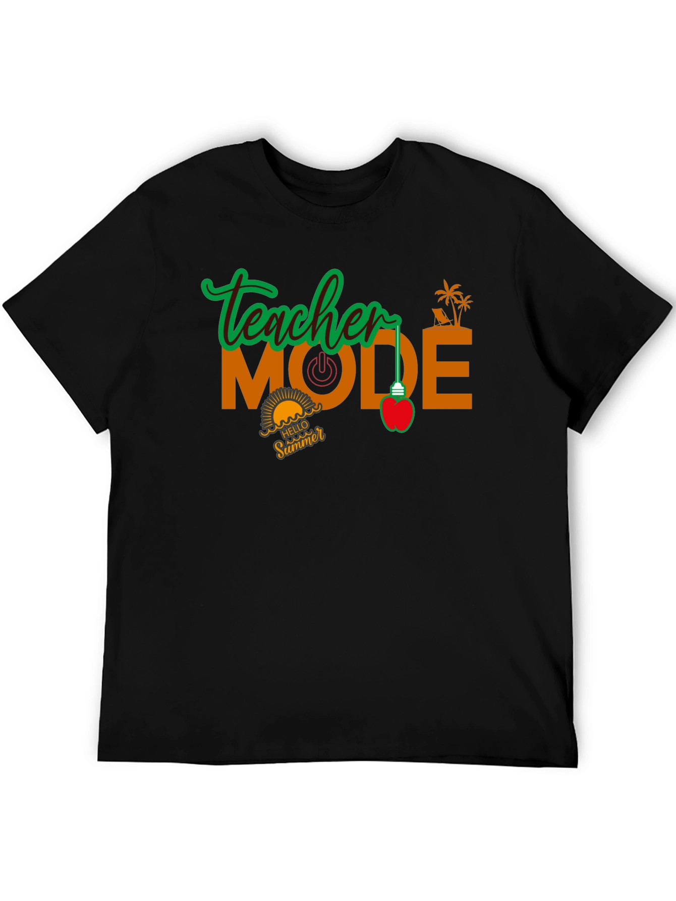 Black Teacher Mode Summer Black T-Shirt view 5