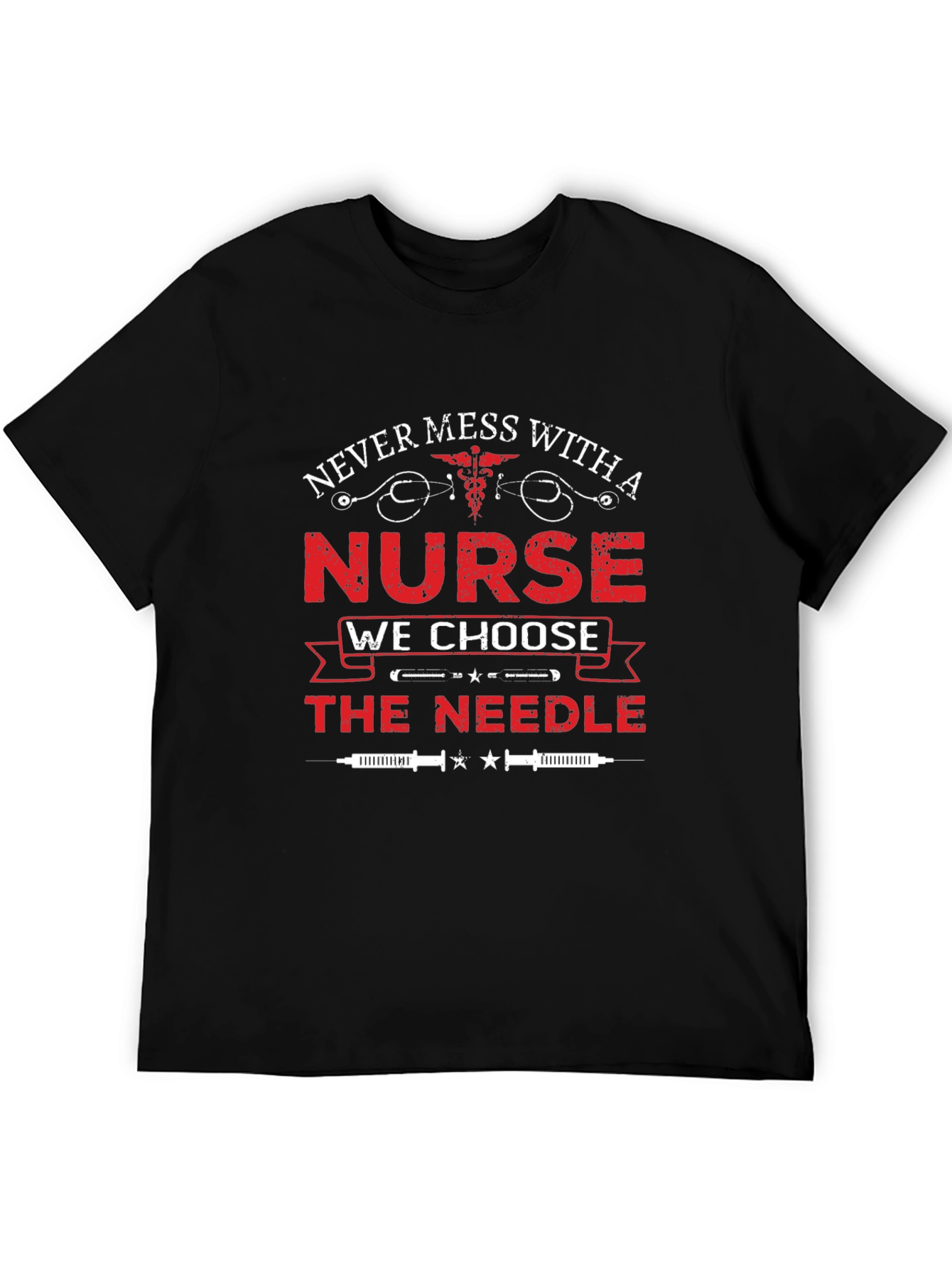 Black Never Mess with a Nurse T-Shirt view 5