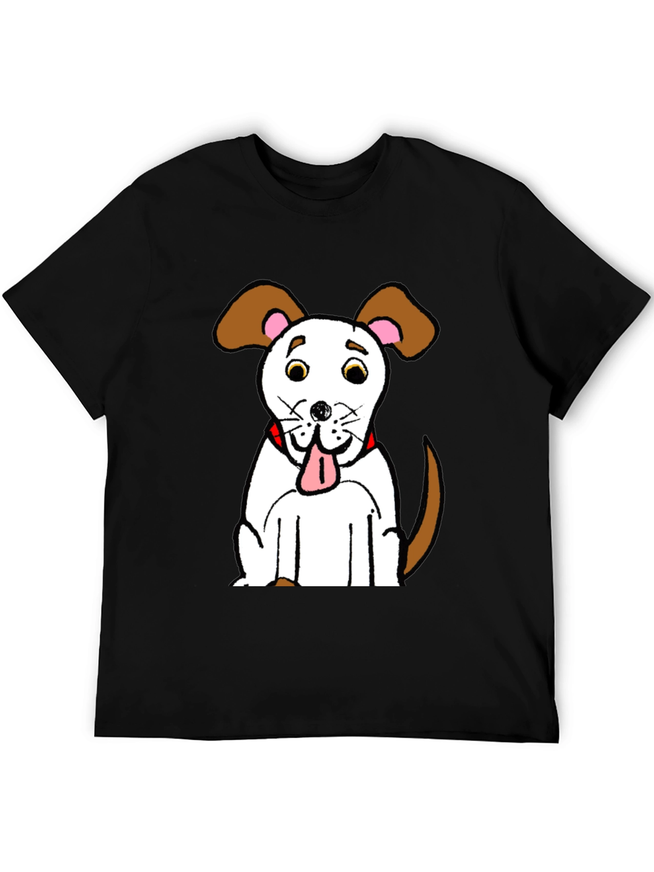 Black Cartoon Dog Graphic T-Shirt view 5