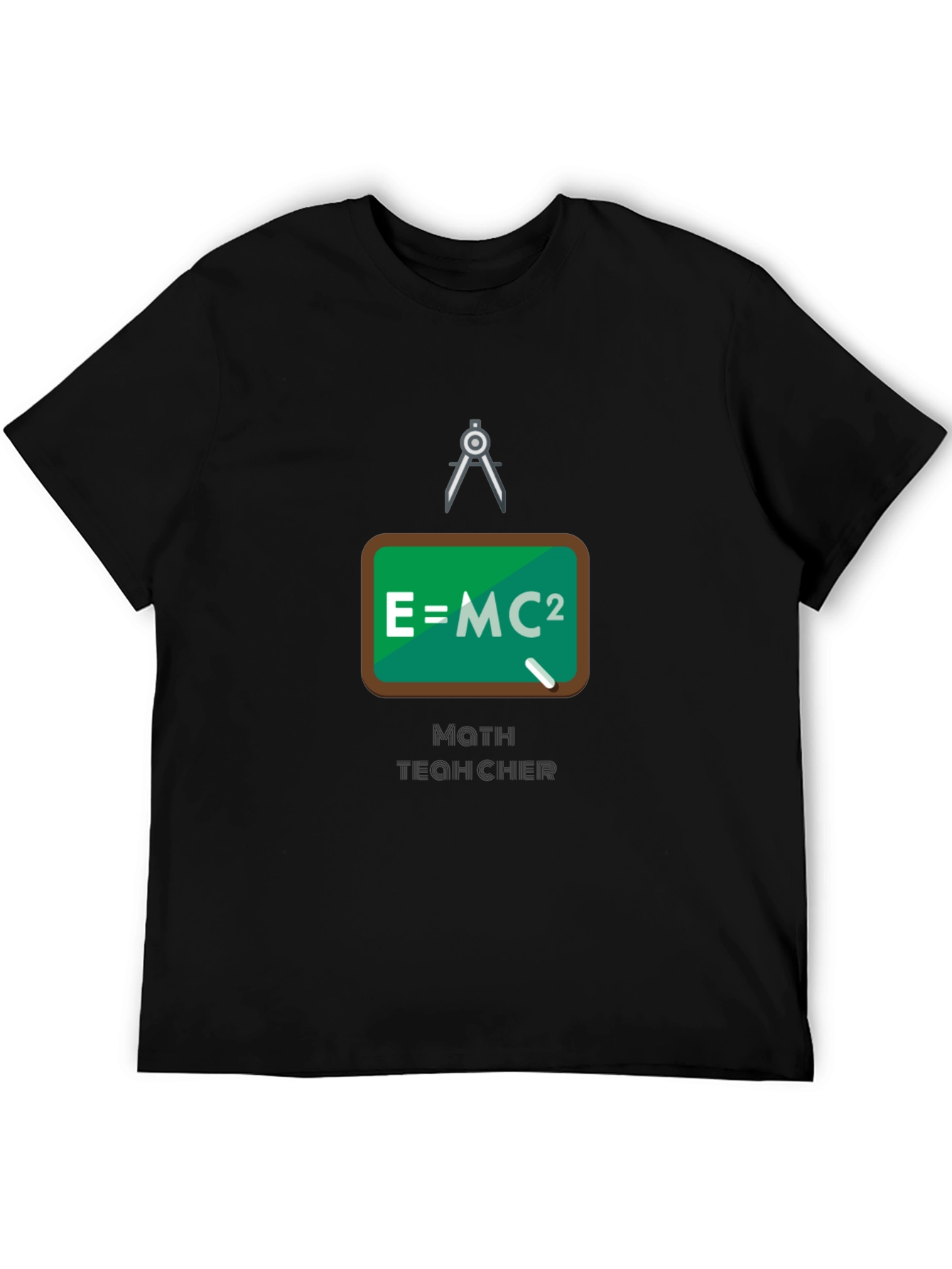 Black Math Teacher T-Shirt - E=MC2 Design view 5