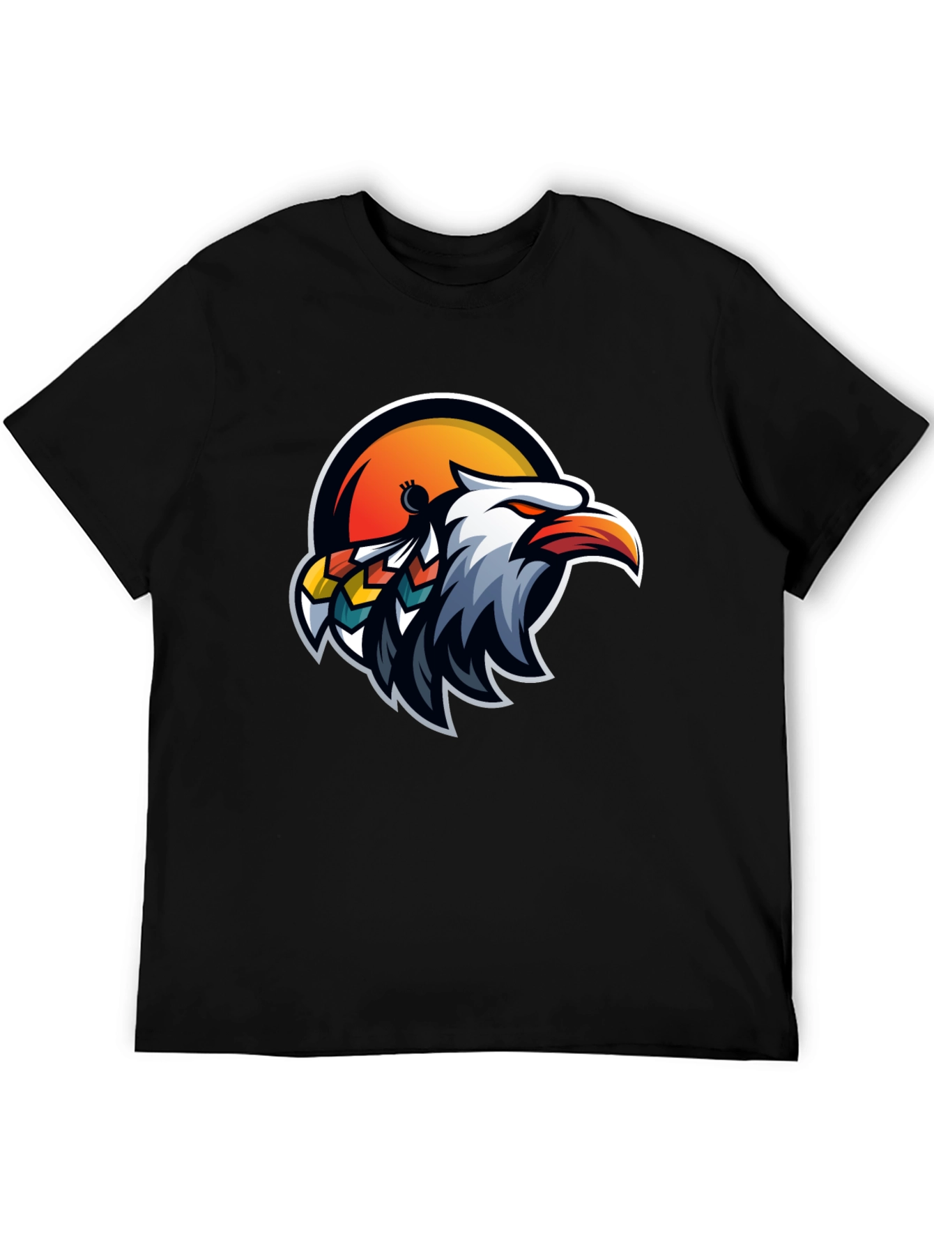 Black Eagle Head Graphic Tee - Cool Bird Design view 5