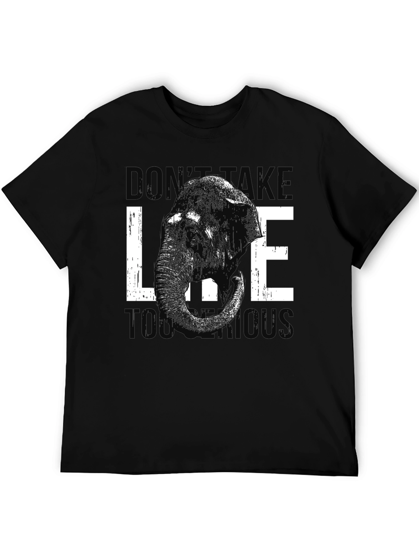 Black Elephant Graphic Tee - Don't Take Life Too Serious view 5