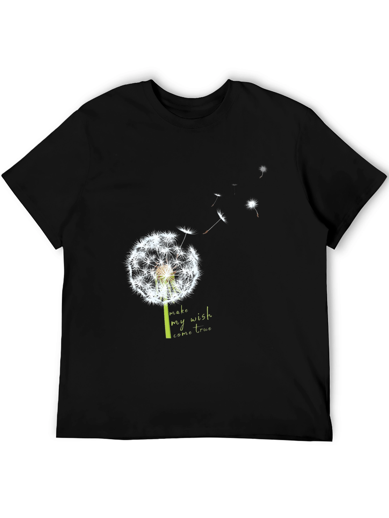 Black Dandelion Wish T-Shirt - Black view 5