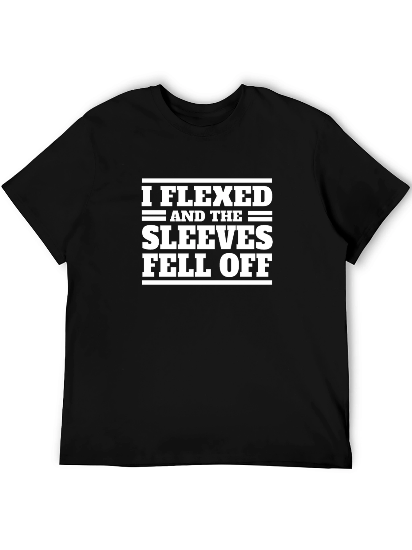 Black I Flexed Sleeves Fell Off Funny Graphic T-Shirt view 5
