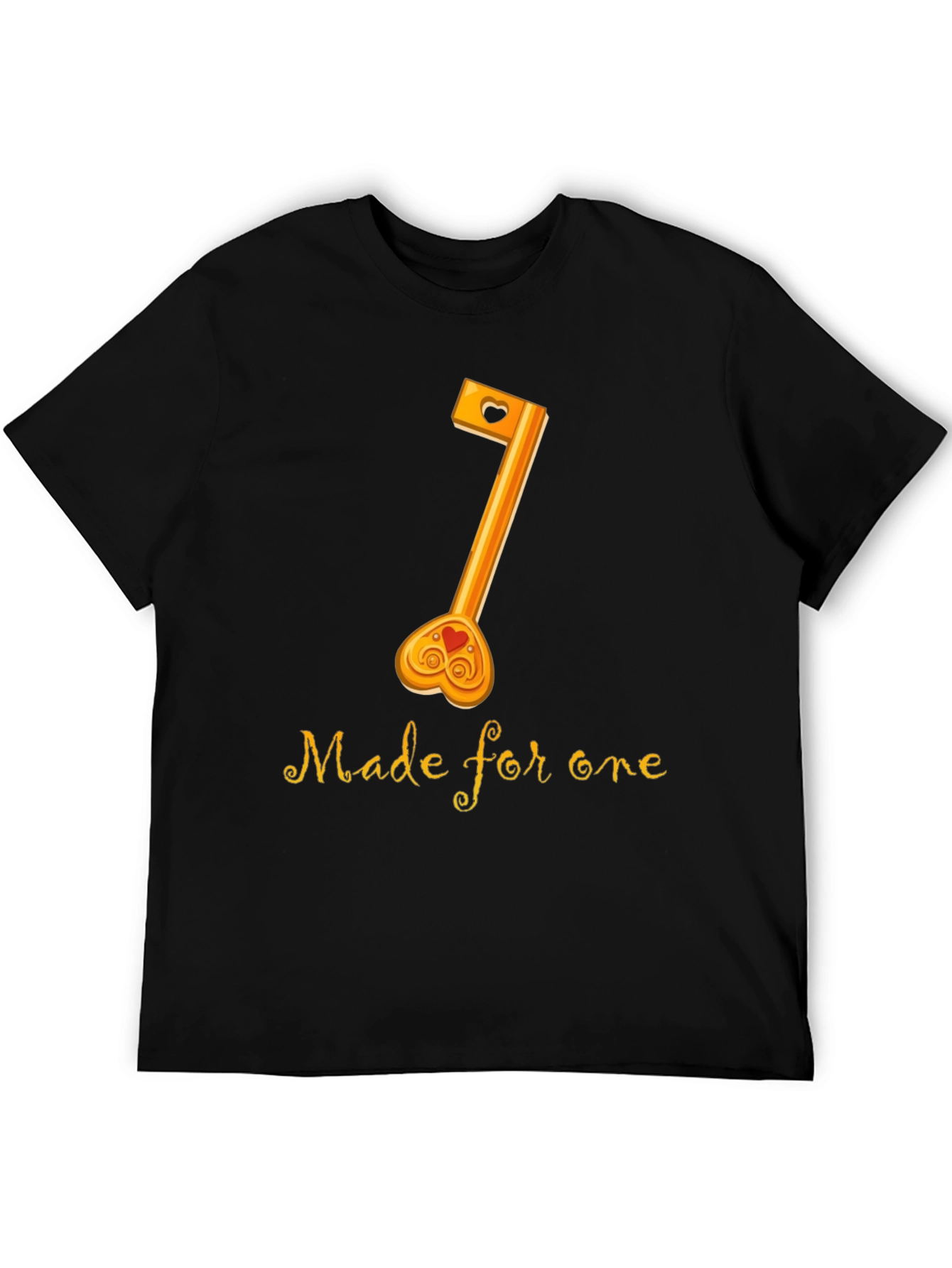 Black Made For One Black T-Shirt with Key Graphic view 5