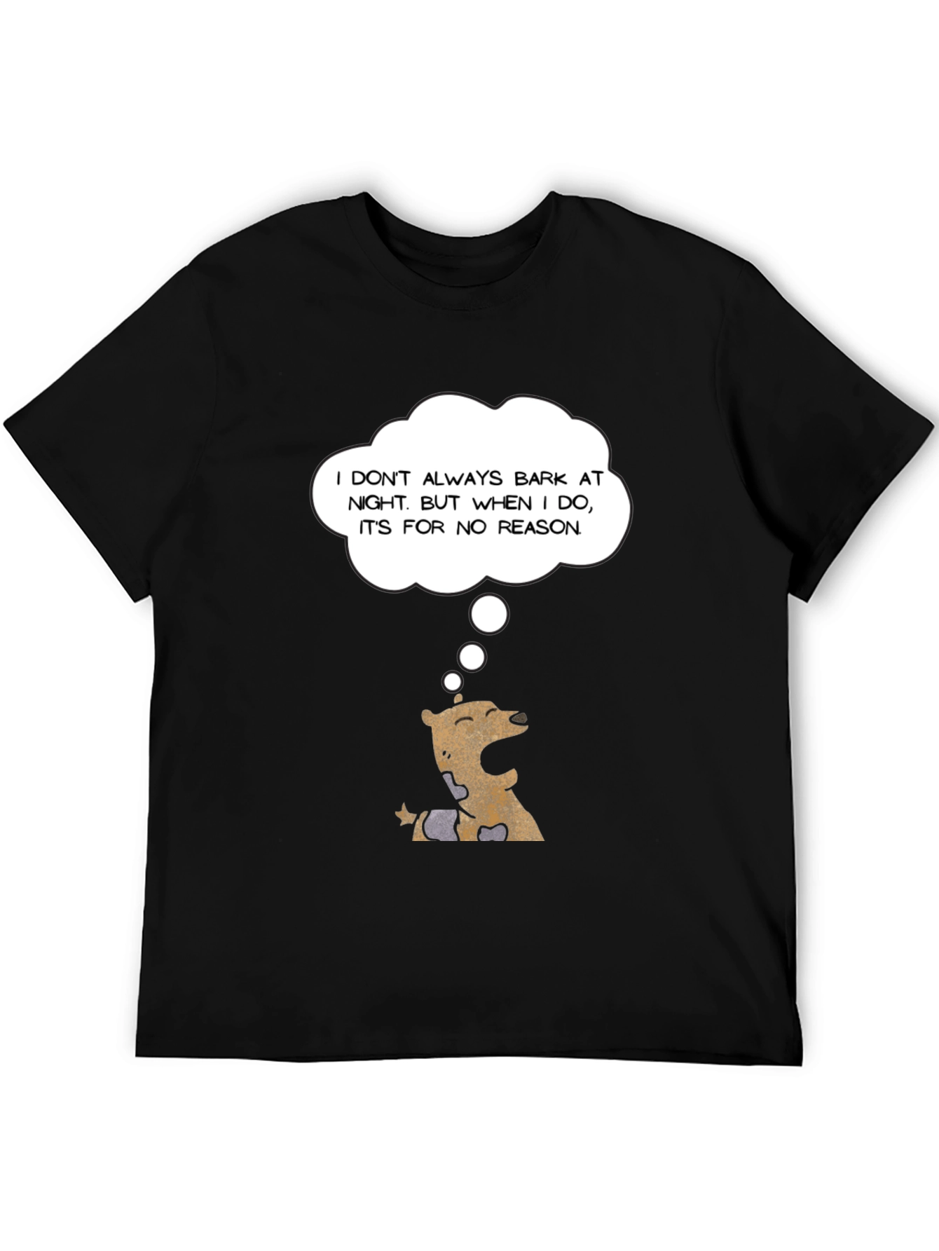 Black Humorous Dog Barking T-Shirt view 5
