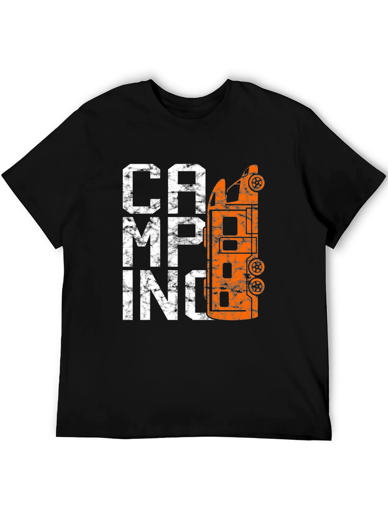 Black Camping Adventure T-Shirt - Black Graphic Tee view 5