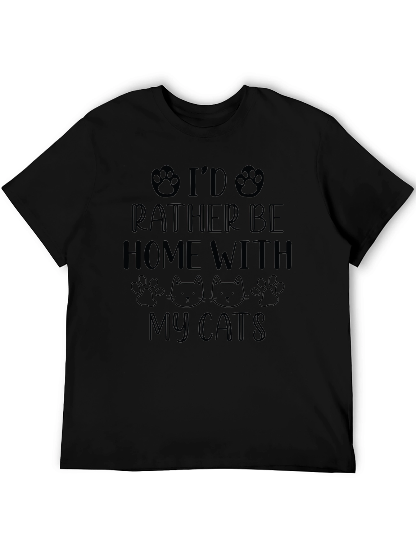 Black Home with Cats Graphic Tee view 5
