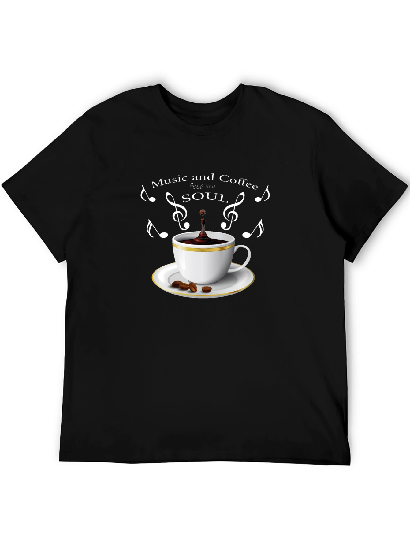 Black Music and Coffee Graphic Tee view 5