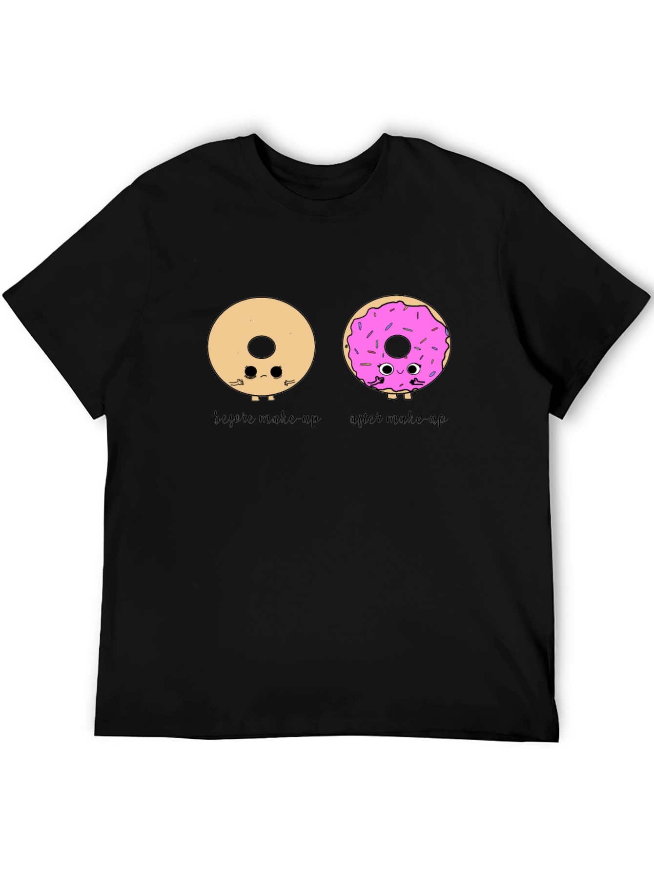 Black Donut Makeup T-Shirt - Humorous Graphic Tee view 5