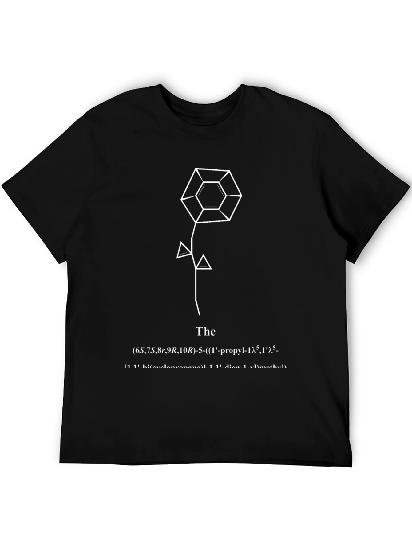 Black Unique Geometric Rose T-Shirt view 5