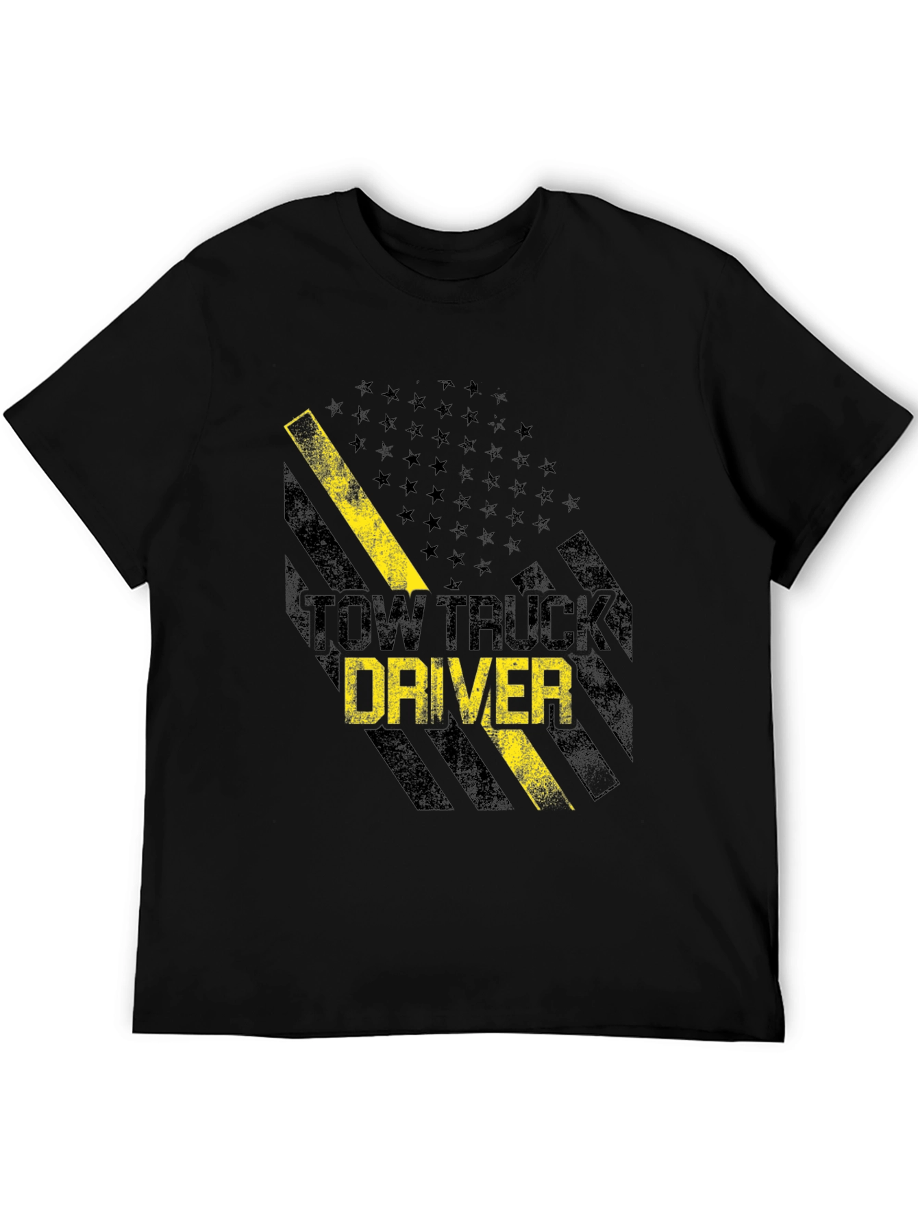 Black Tow Truck Driver Graphic Tee view 5