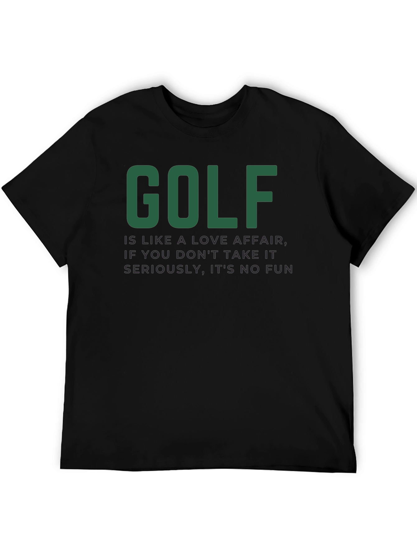 Black Golf Love Affair T-Shirt - Humorous Golfer Tee view 5