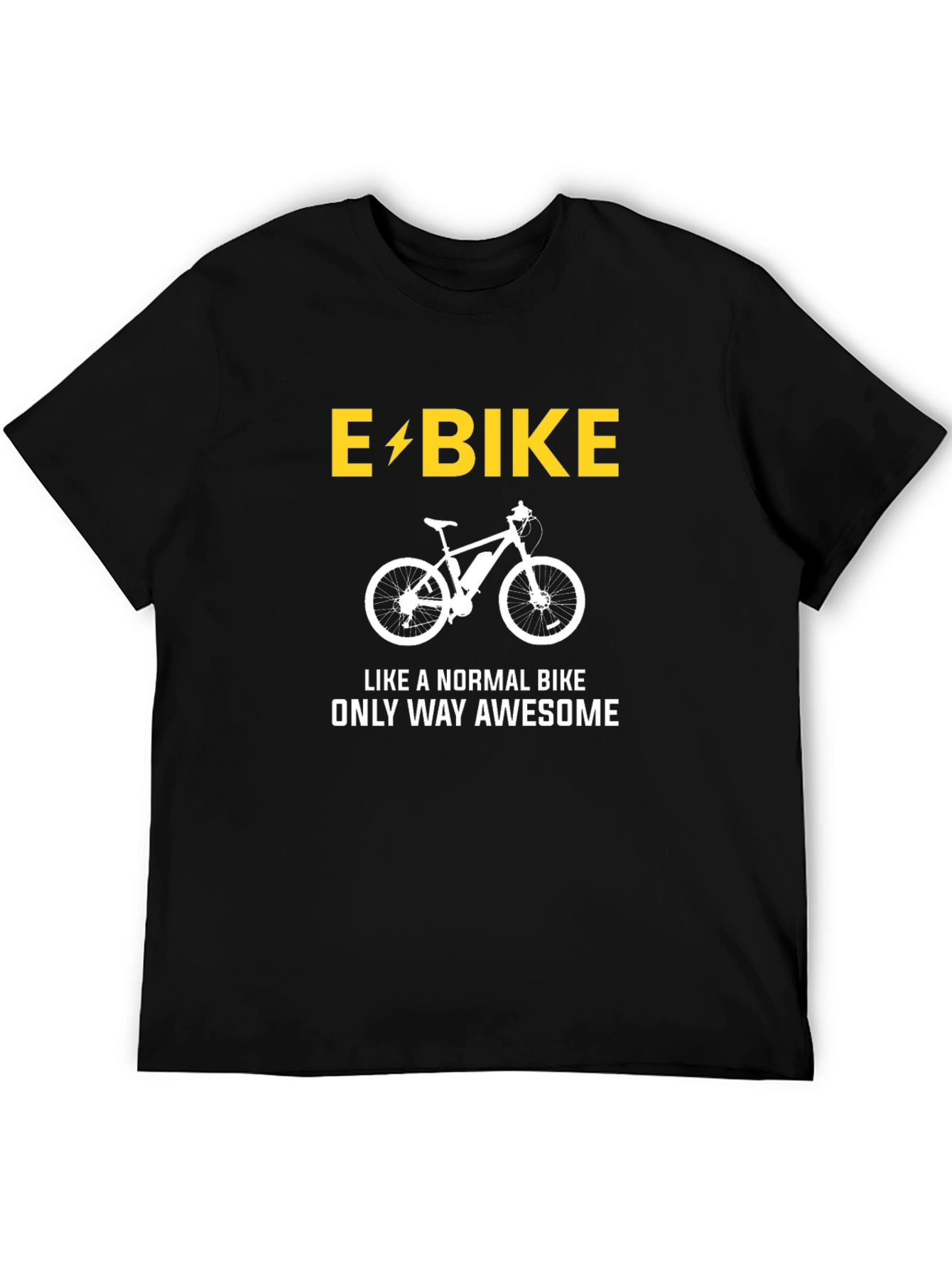 Black E-Bike Awesome T-Shirt - Electric Bike Graphic Tee view 5