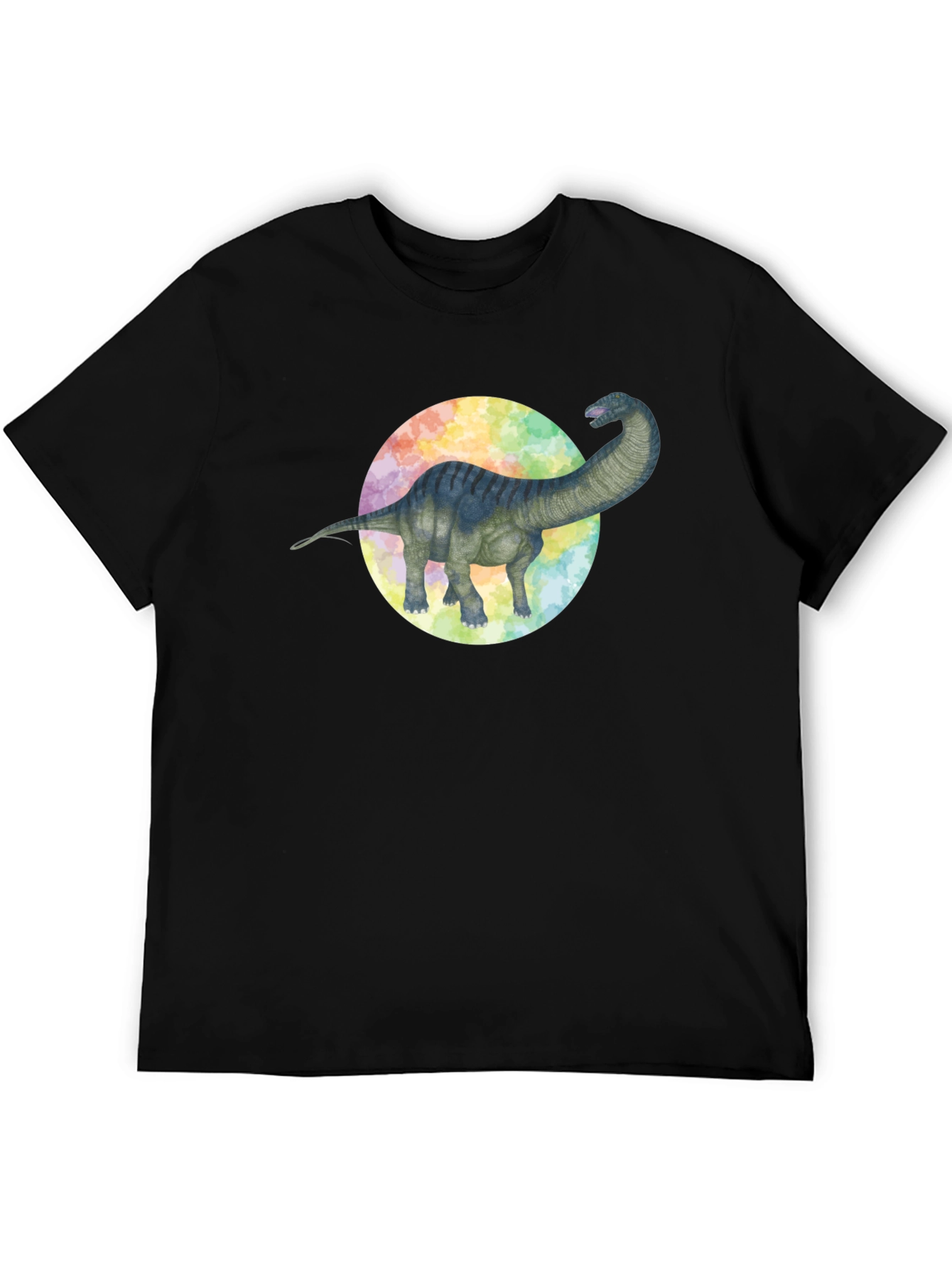Black Dinosaur Graphic Tee - Brachiosaurus Black T-Shirt view 5