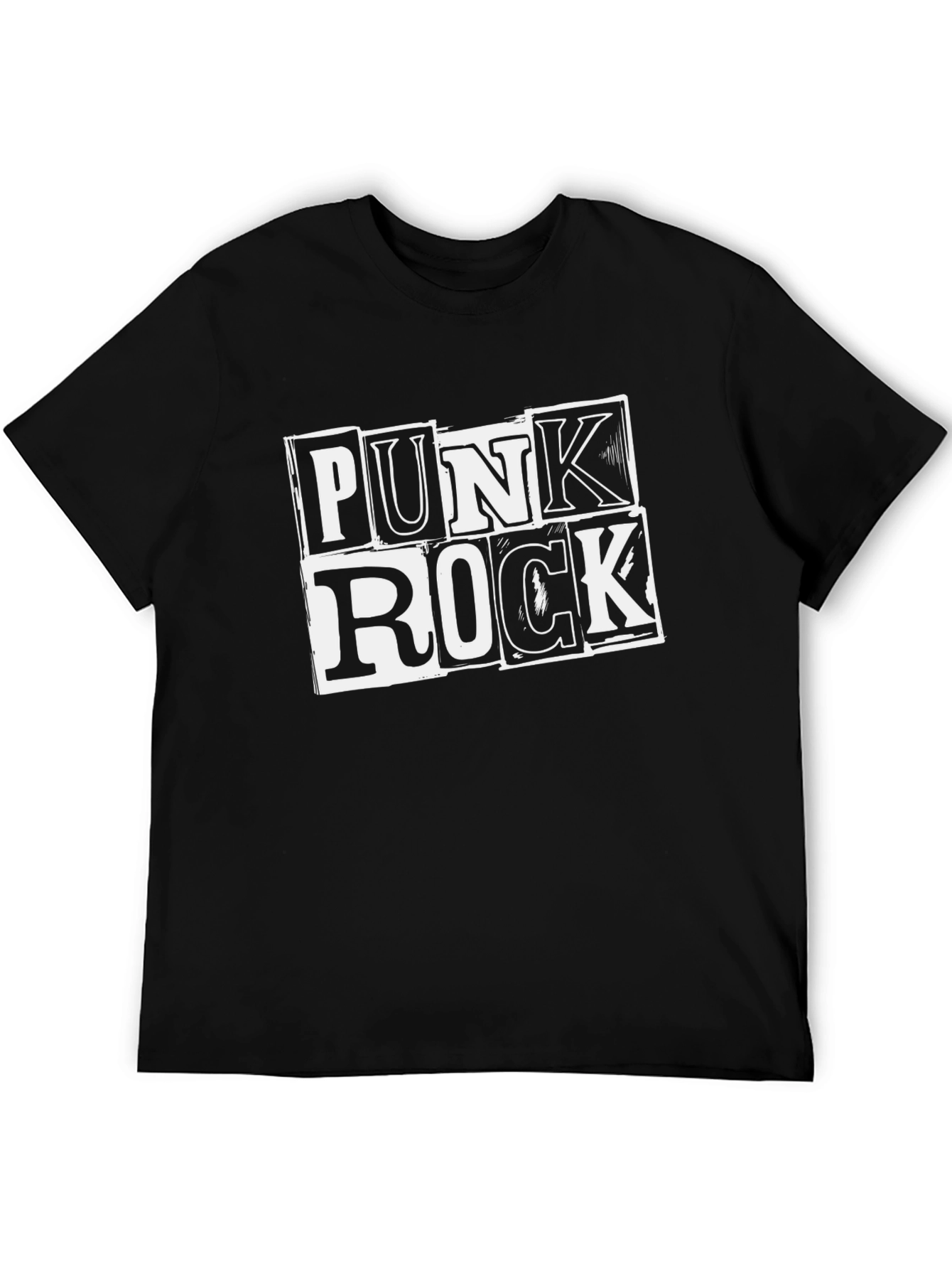 Black Punk Rock Graphic T-Shirt - Black view 5