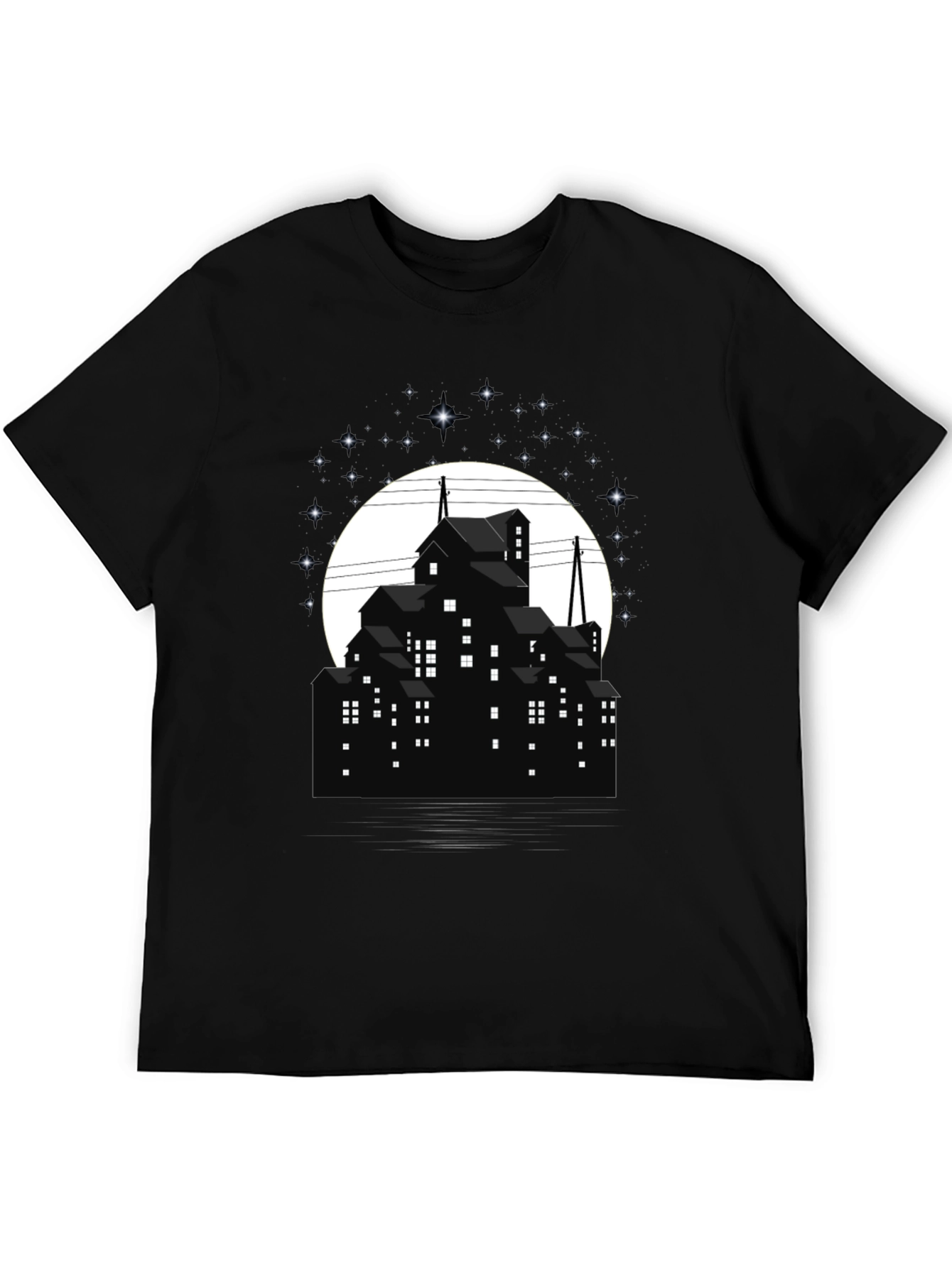 Nightscape Silhouette Graphic Tee - Unique Design - 5