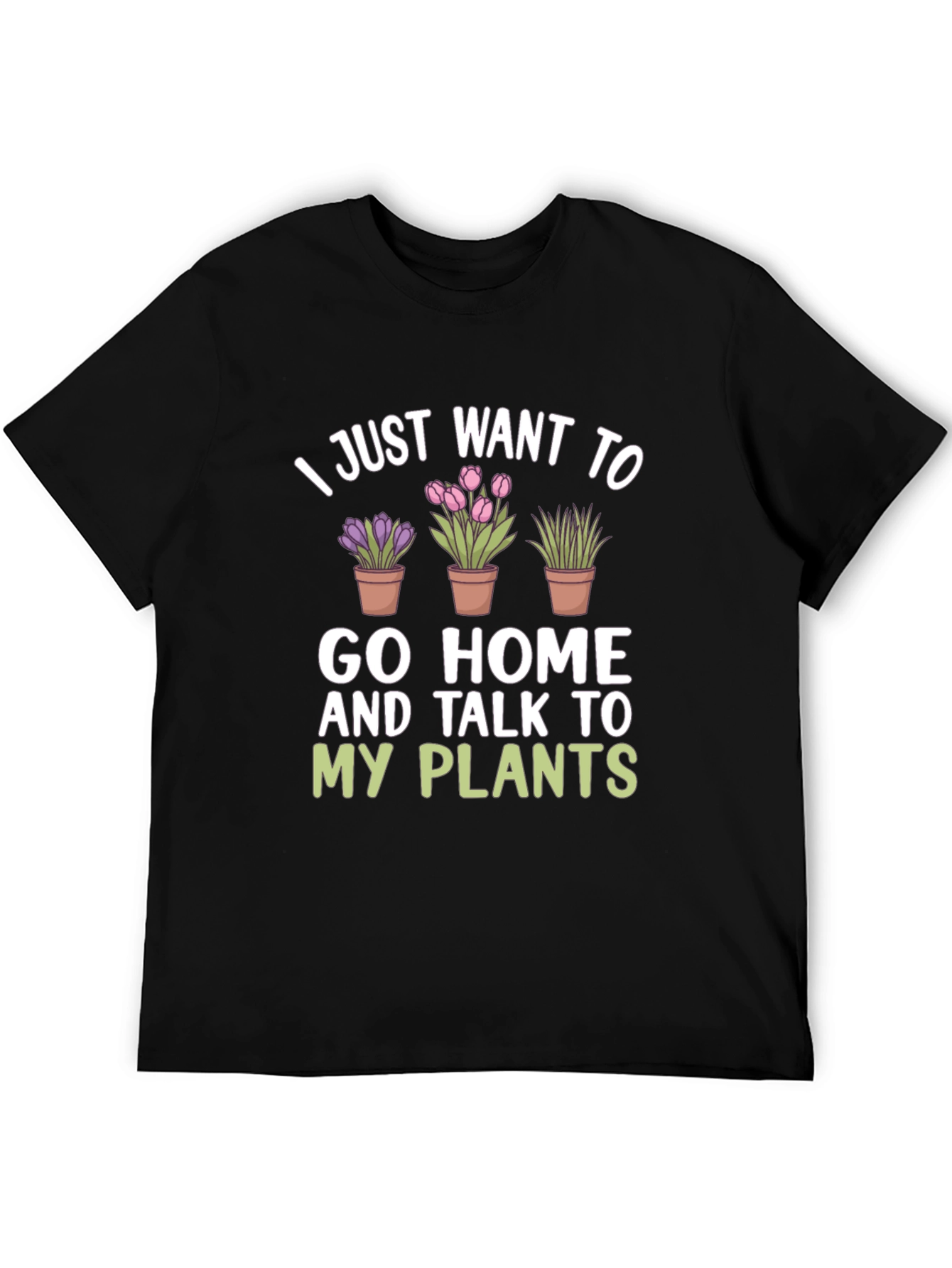 Black Plant Lover T-Shirt: Home and Plants view 5