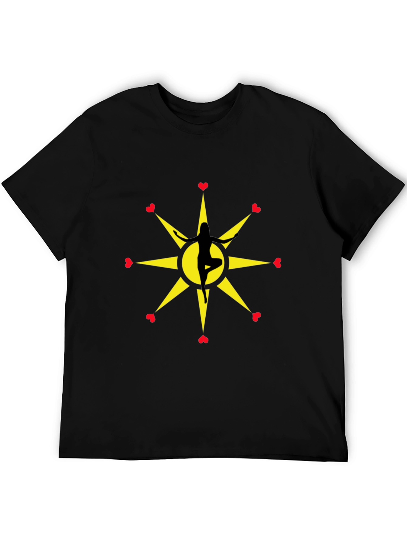 Black Yoga Love Starburst Black T-Shirt view 5