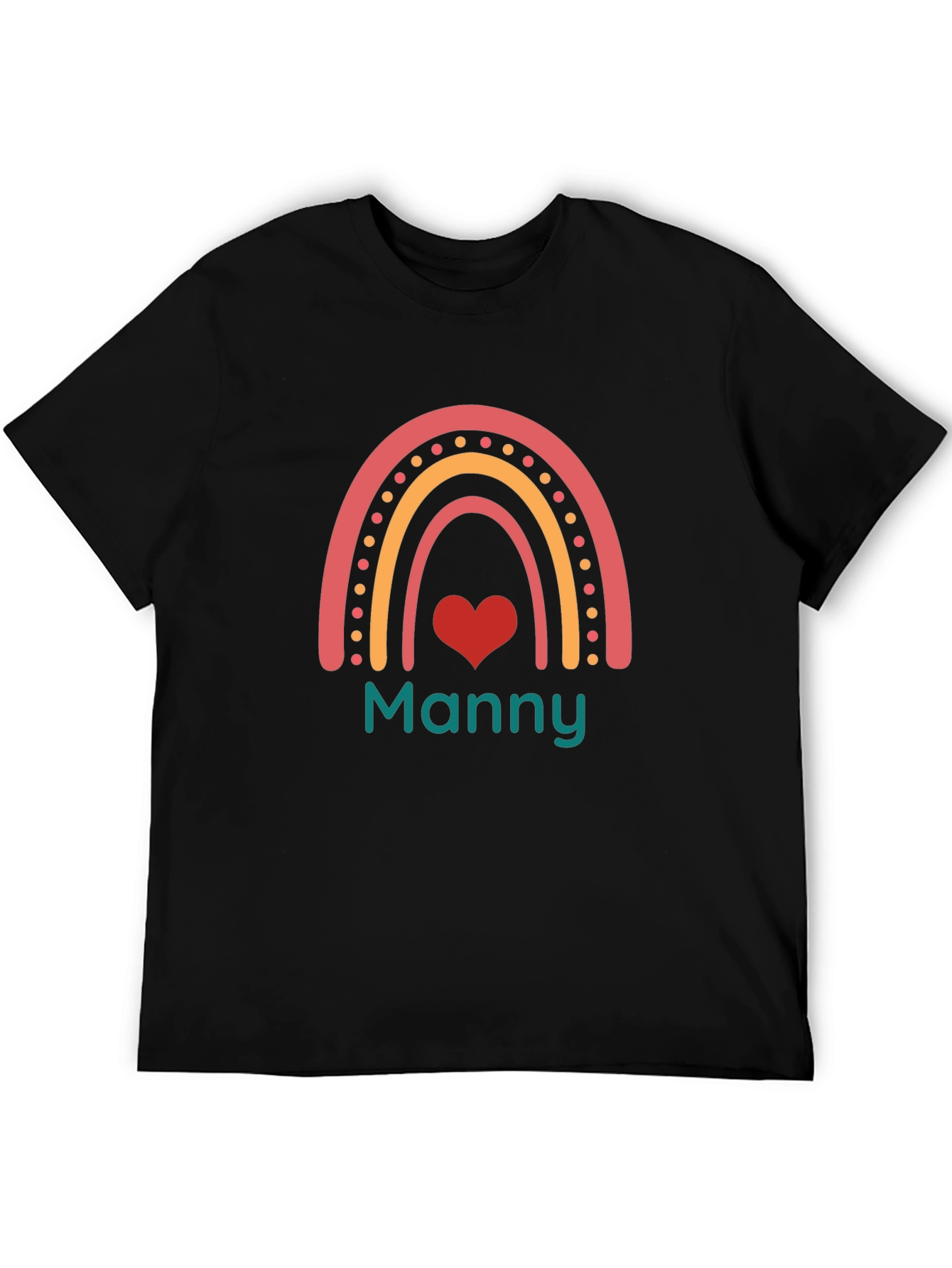 Black Rainbow Manny Graphic Tee - Black Cotton Blend view 5