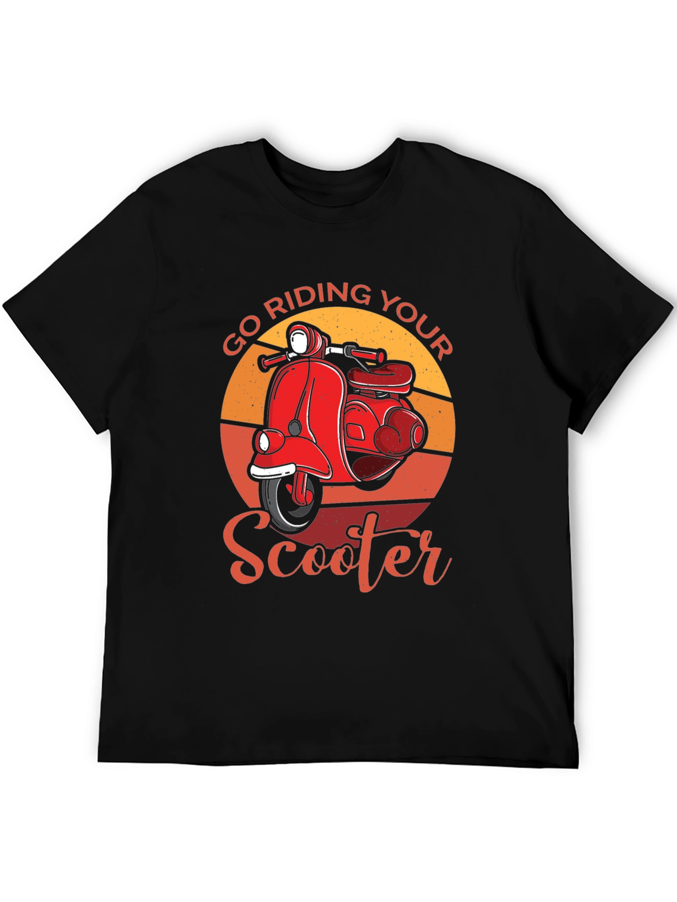 Black Go Riding Your Scooter Retro T-Shirt view 5