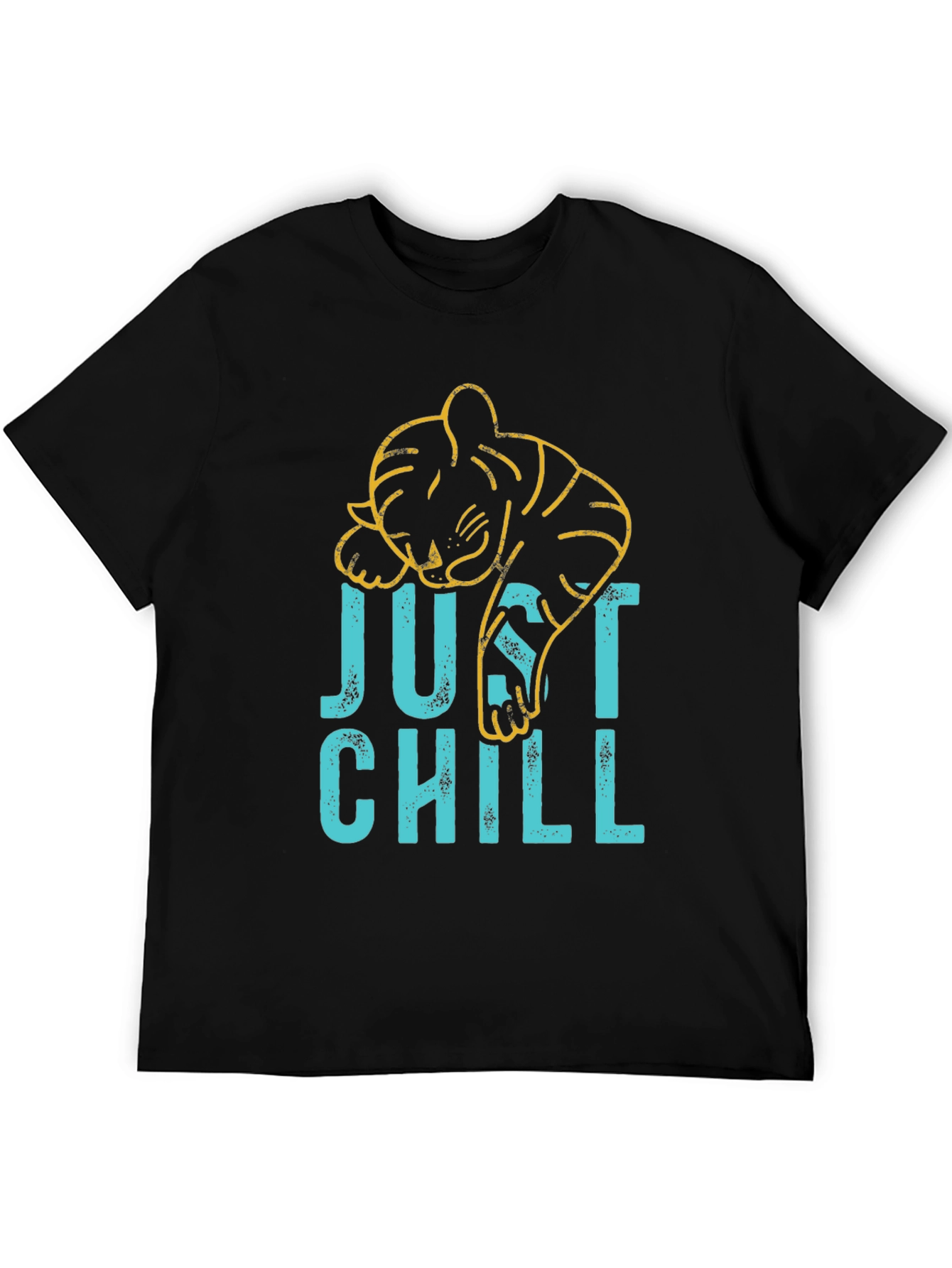 Black Just Chill Graphic Tee - Lazy Tiger Design view 5