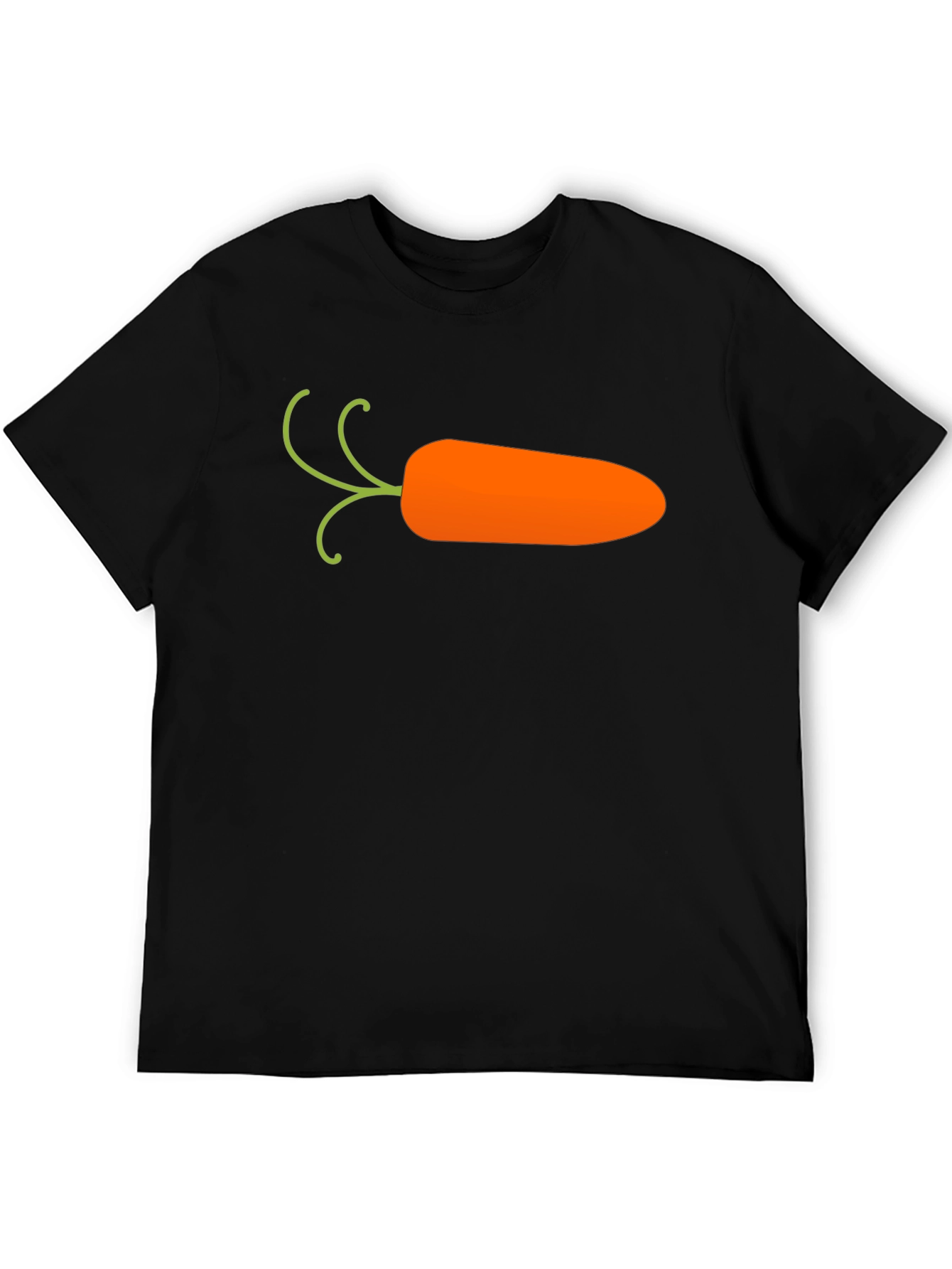 Black Carrot Graphic T-Shirt - Black, Casual Cotton Tee view 5