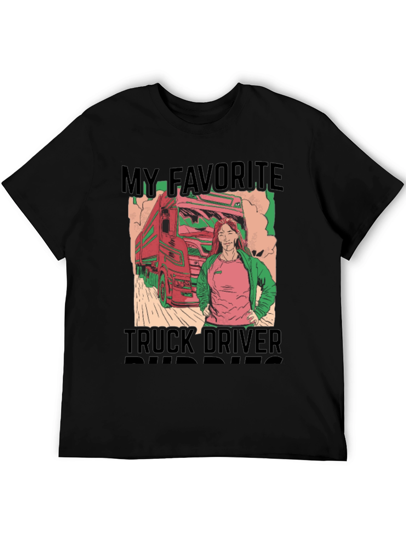 Black My Favorite Truck Driver Buddies Graphic T-Shirt view 5