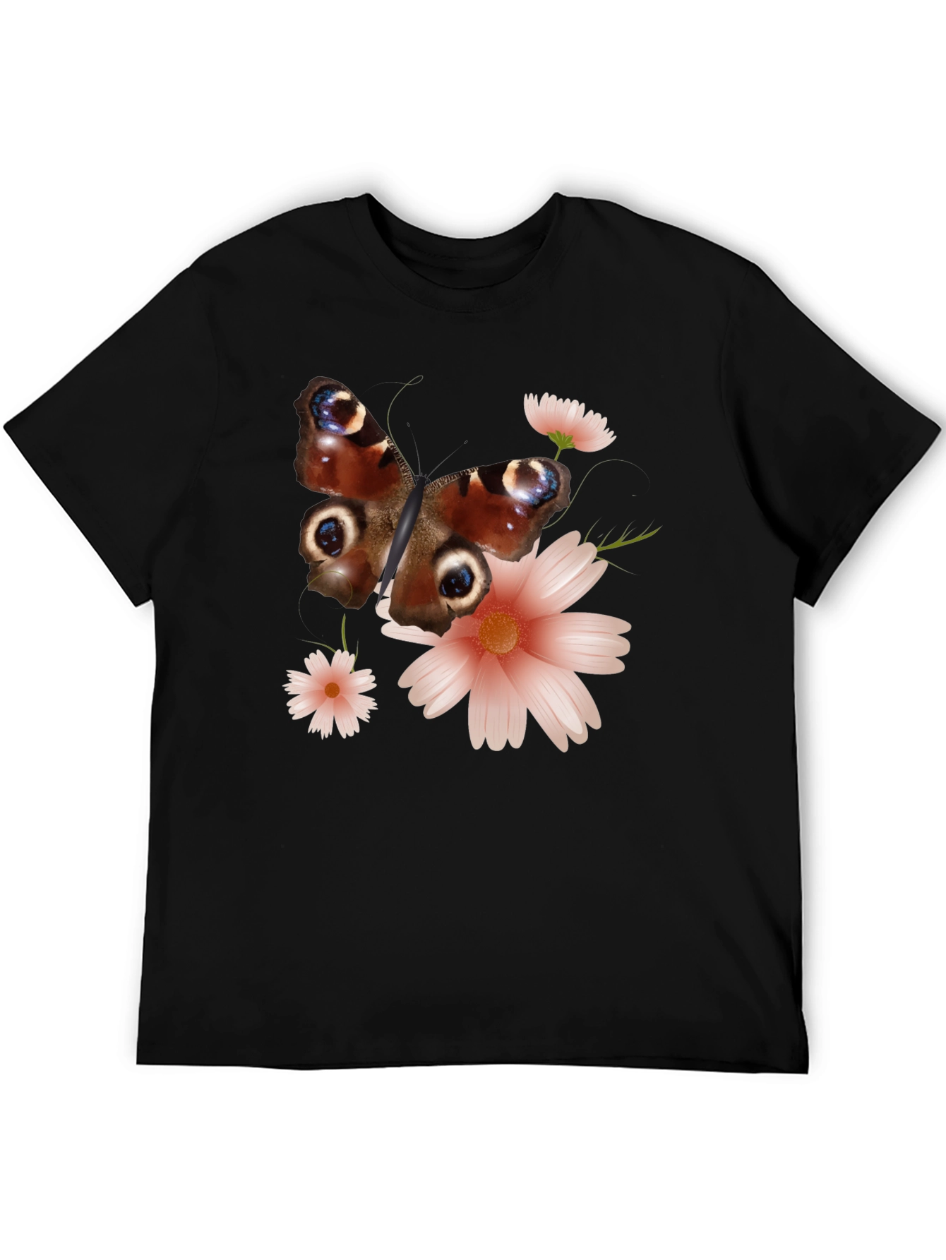 Black Butterfly & Floral Graphic Tee view 5