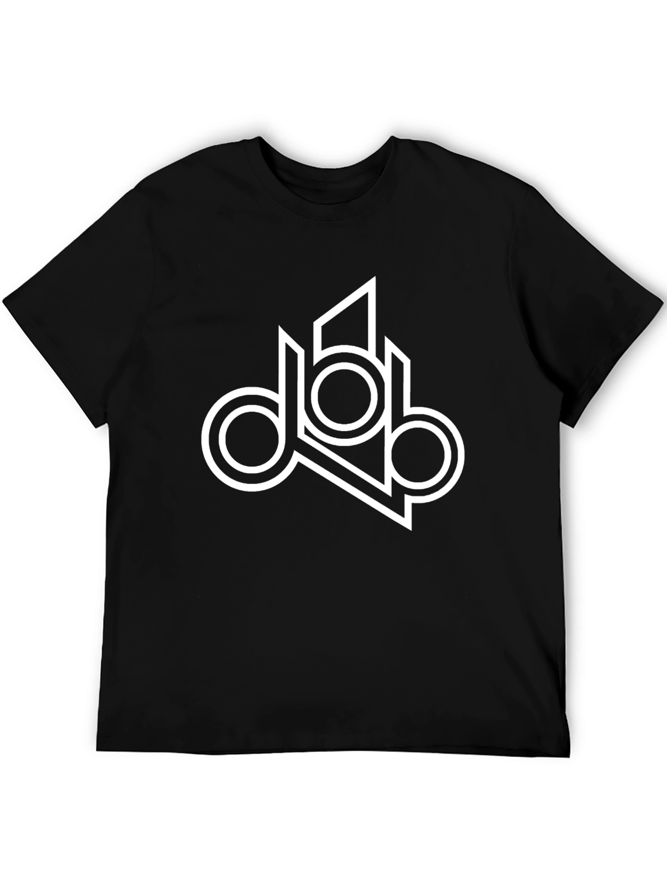Black Modern Geometric Logo T-Shirt - Black view 5