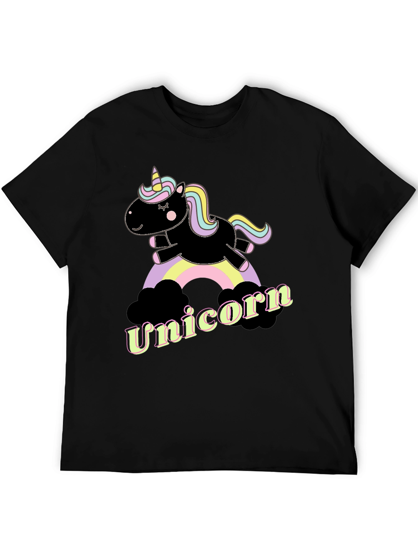 Black Unicorn Rainbow Graphic T-Shirt - Fun & Stylish view 5
