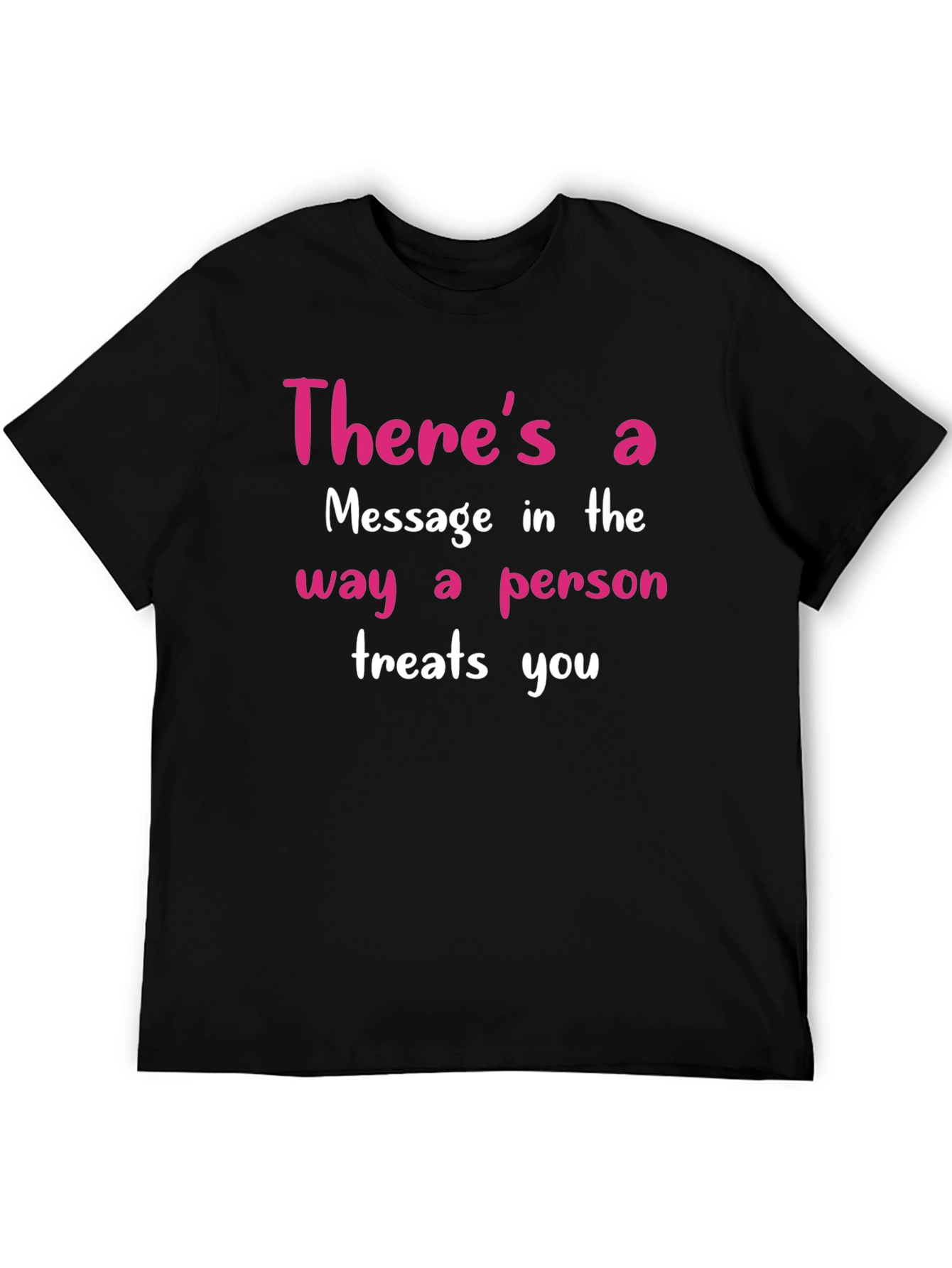 Black Inspirational Message T-Shirt - Treat Others Well view 5