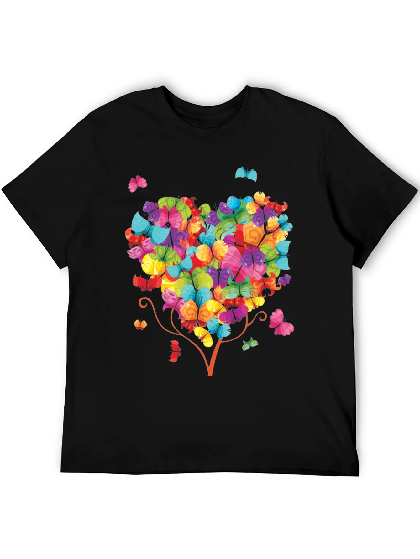 Black Butterfly Heart Tree Graphic Tee - Unique Design view 5