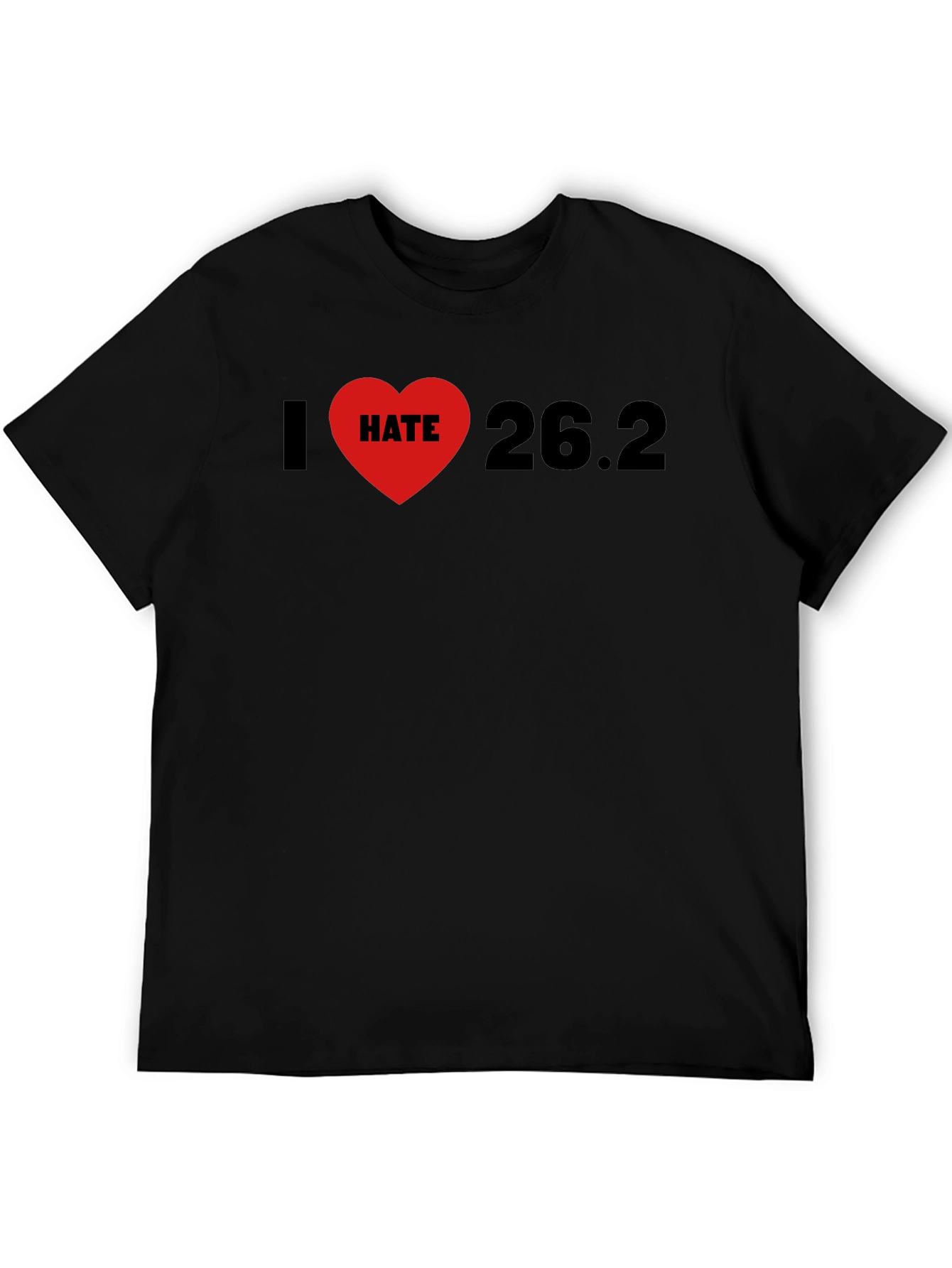 Black I Hate Marathon 26.2 Black T-Shirt view 5