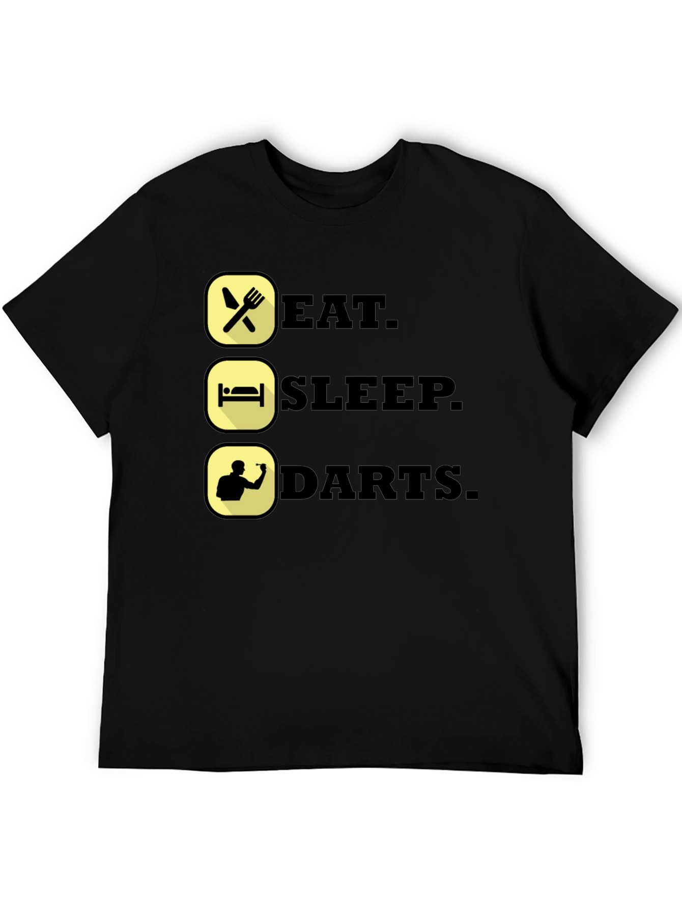 Black Eat Sleep Darts T-Shirt - Funny Dart Player Tee view 5
