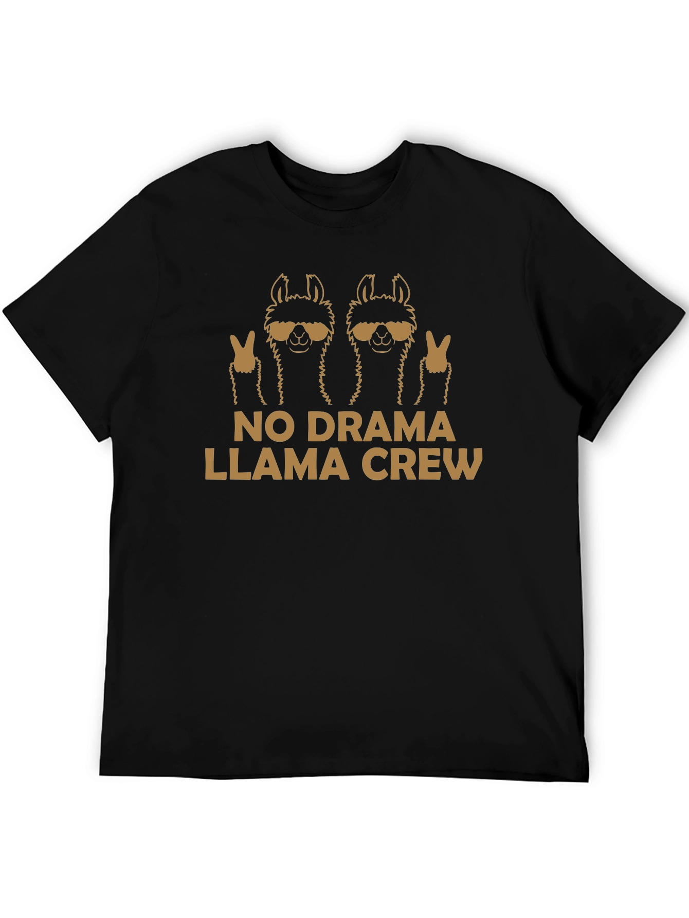 Black No Drama Llama Crew Graphic T-Shirt view 5