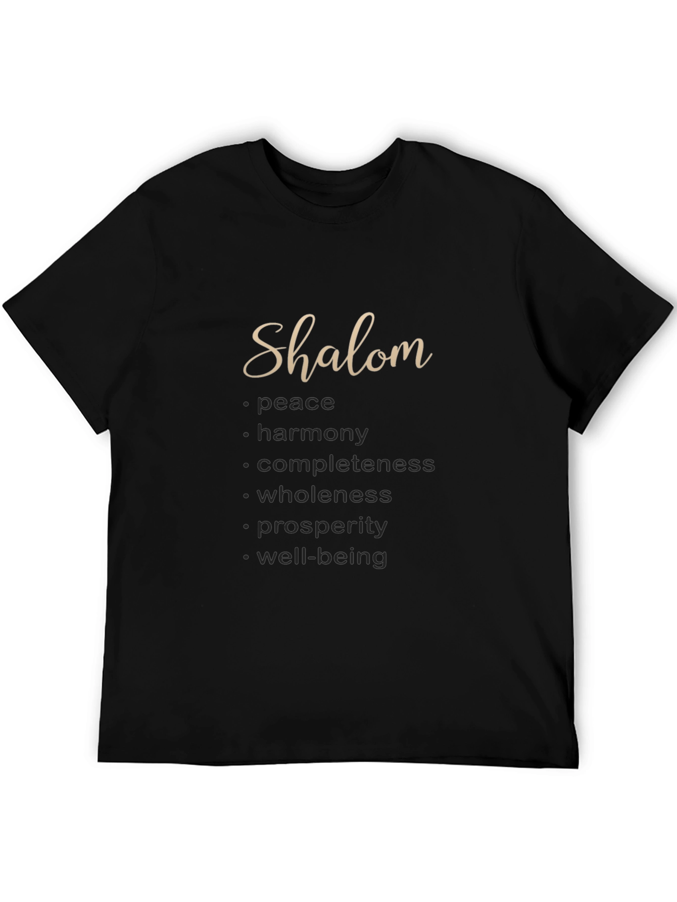 Black Shalom Meaningful Word Art T-Shirt view 5