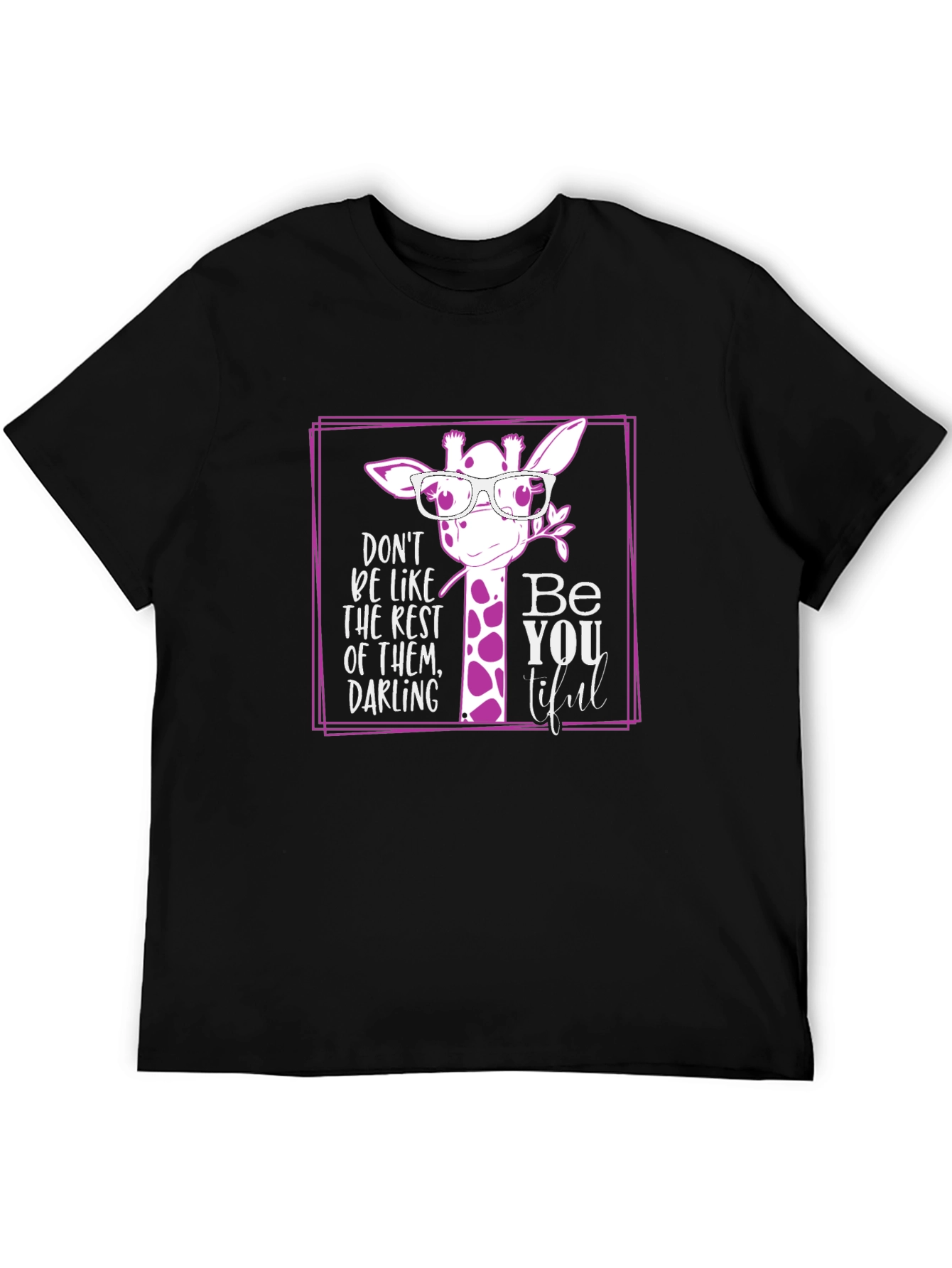Black Be You Tiful Giraffe T-Shirt view 5