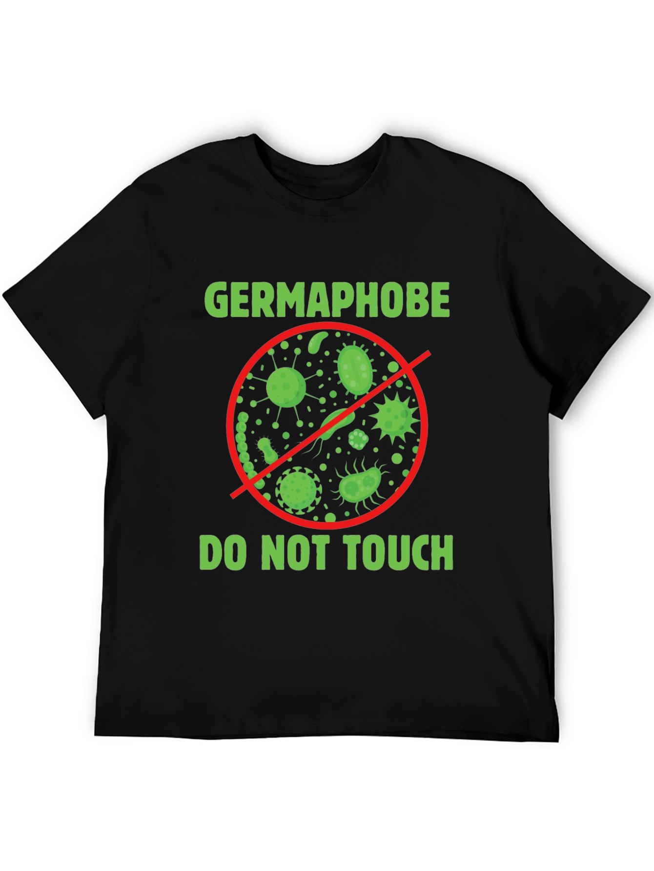 Black Germaphobe - Do Not Touch - Graphic T-Shirt view 5