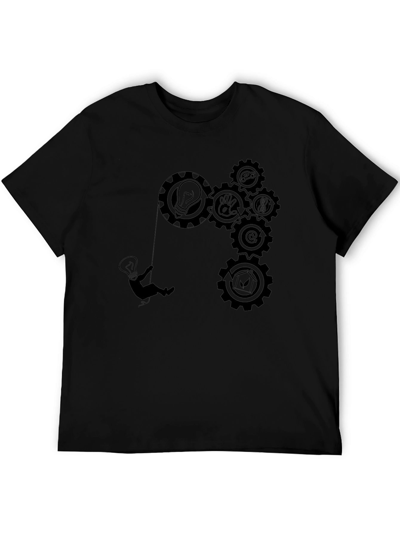 Black Creative Gears T-Shirt - Mens Black Graphic Tee view 5