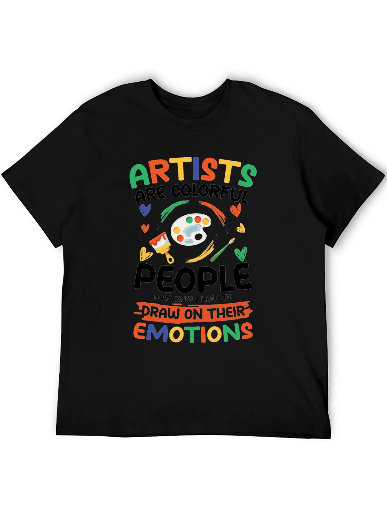 Black Colorful Artist T-Shirt: Draw Your Emotions view 5