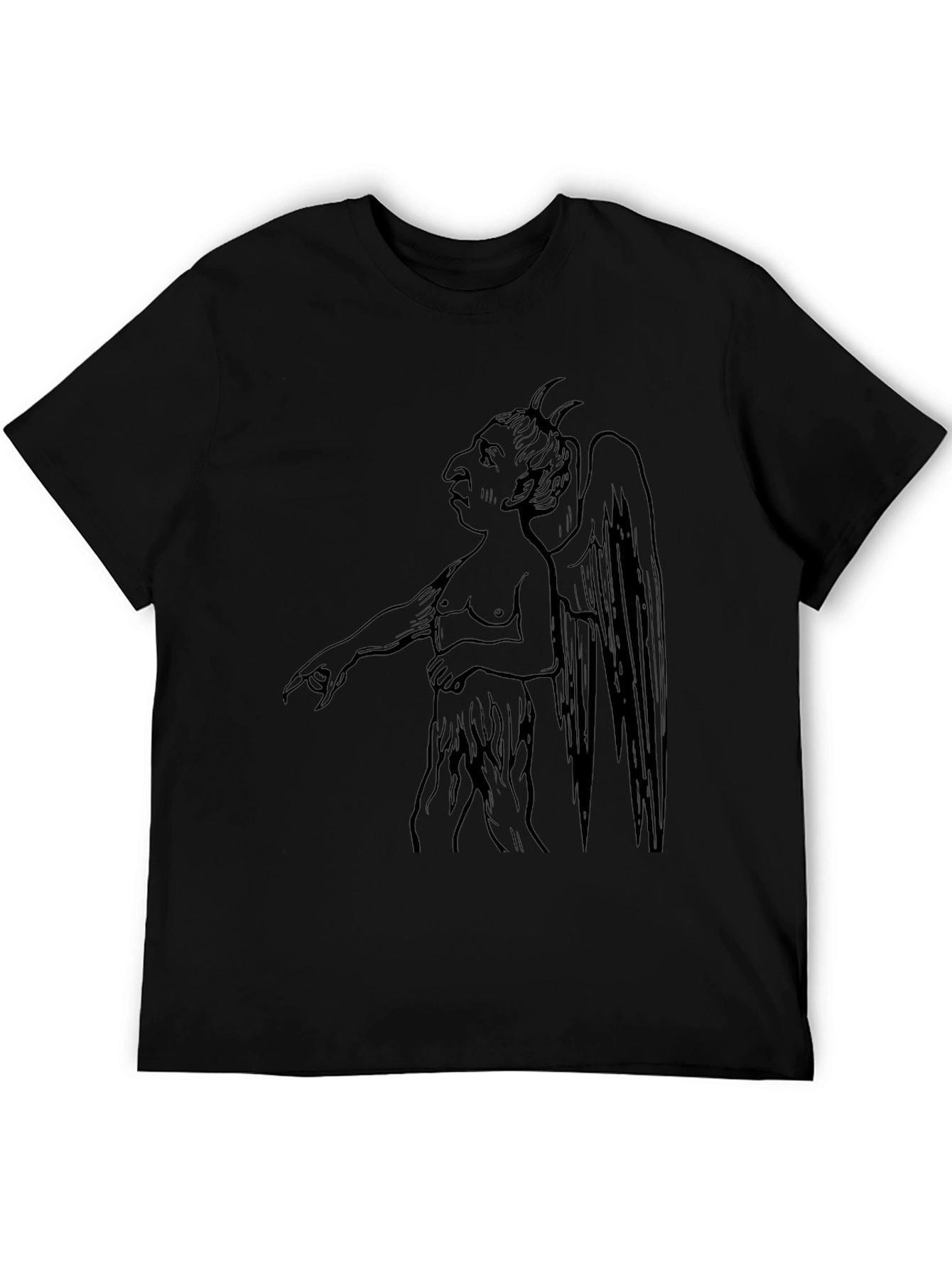 Black Devil Graphic T-Shirt - Black, Unique Design view 5