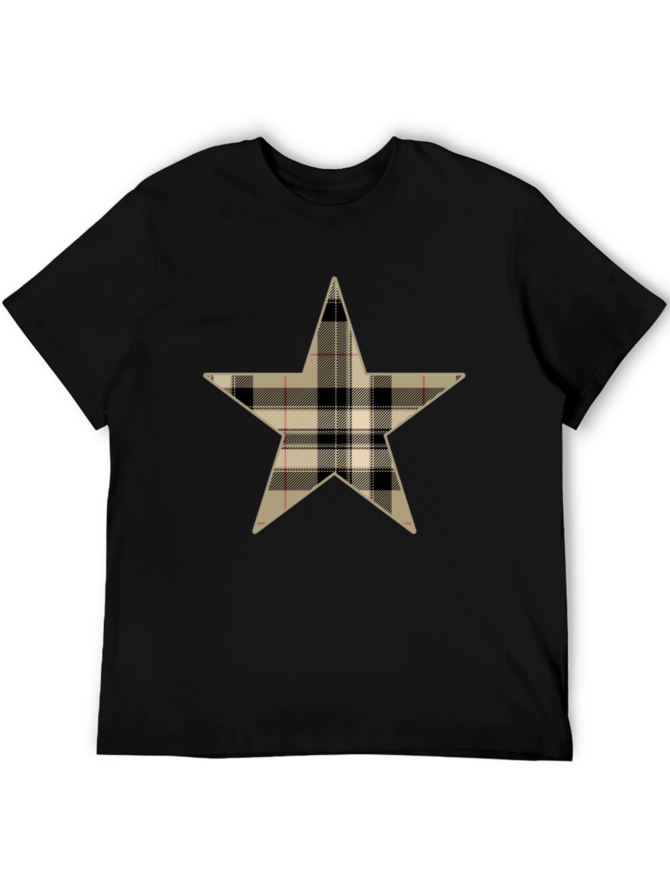 Black Plaid Star Graphic Tee view 5