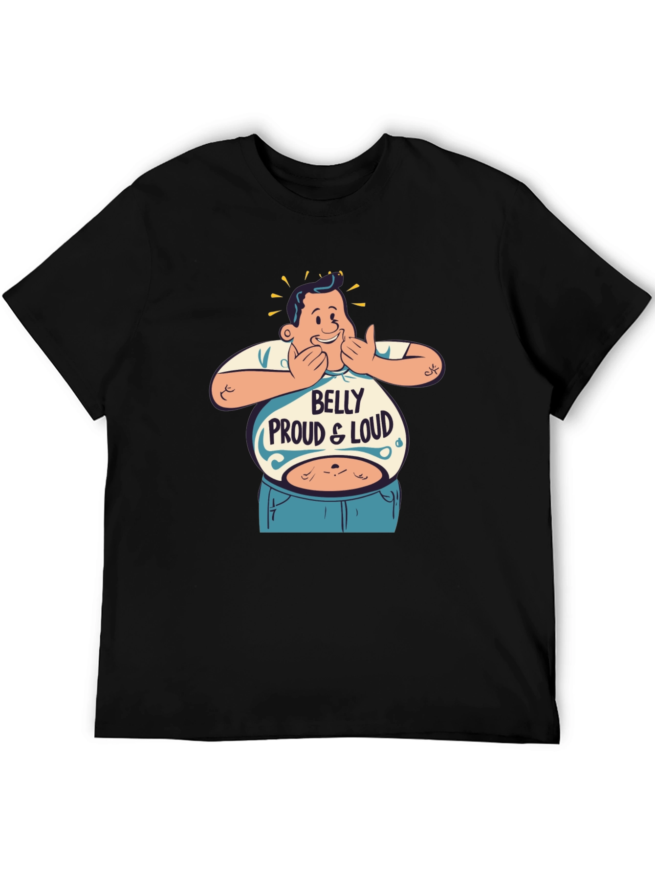 Black Belly Proud & Loud T-Shirt - Funny Graphic Tee view 5