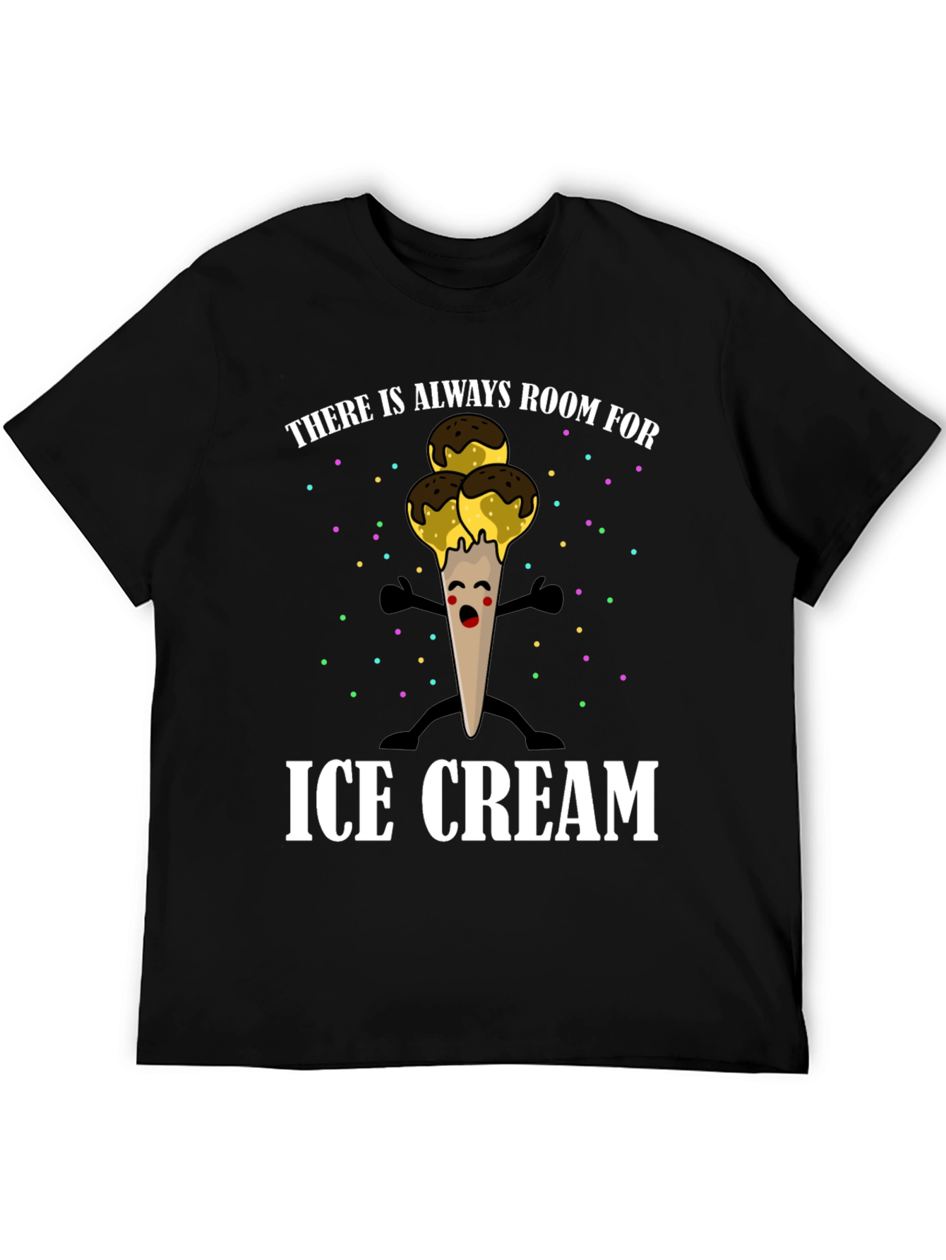 Black Ice Cream Graphic T-Shirt - Always Room! view 5
