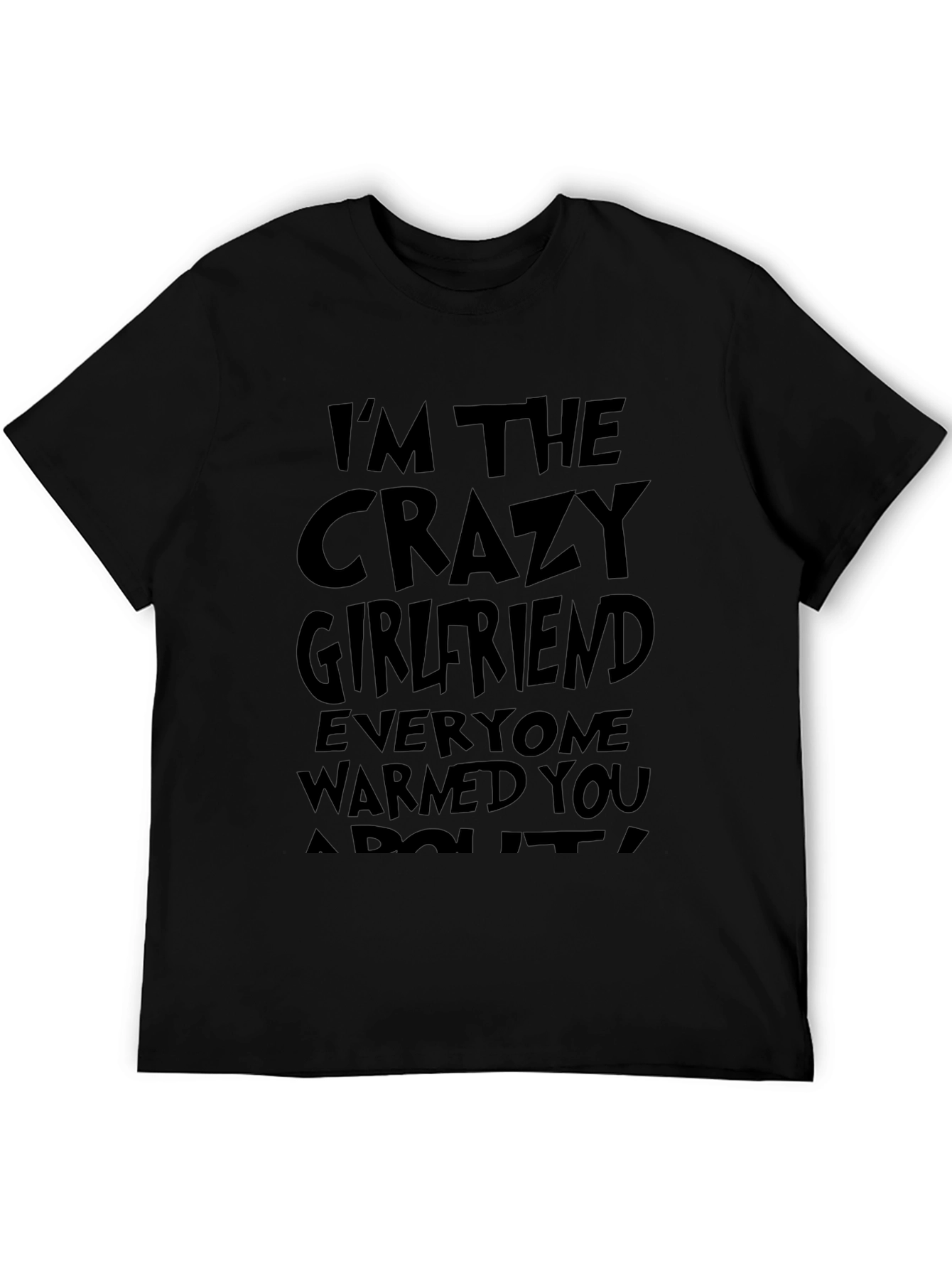Black Crazy Girlfriend Graphic T-Shirt - Black view 5